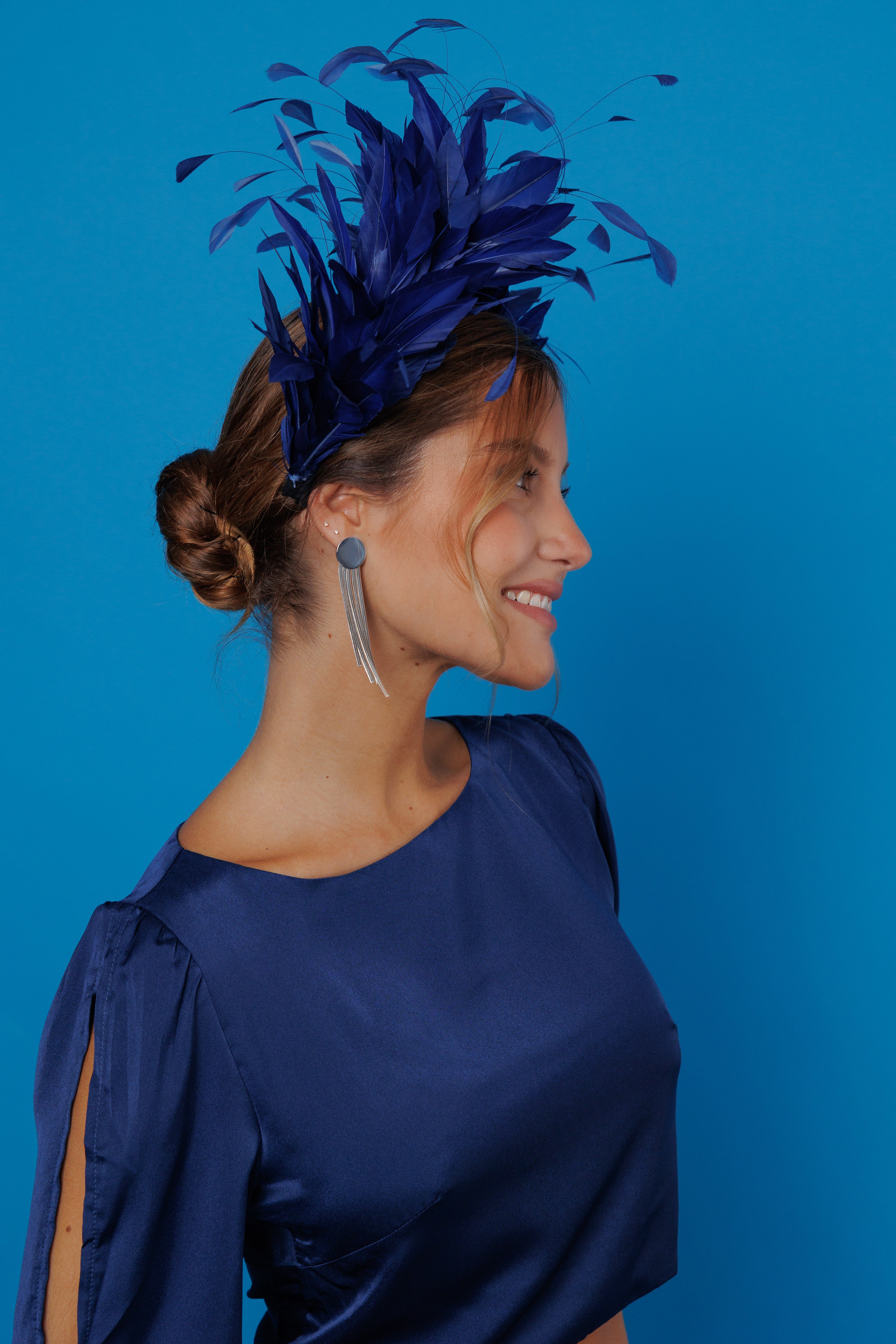 Diadema Avestruz azul