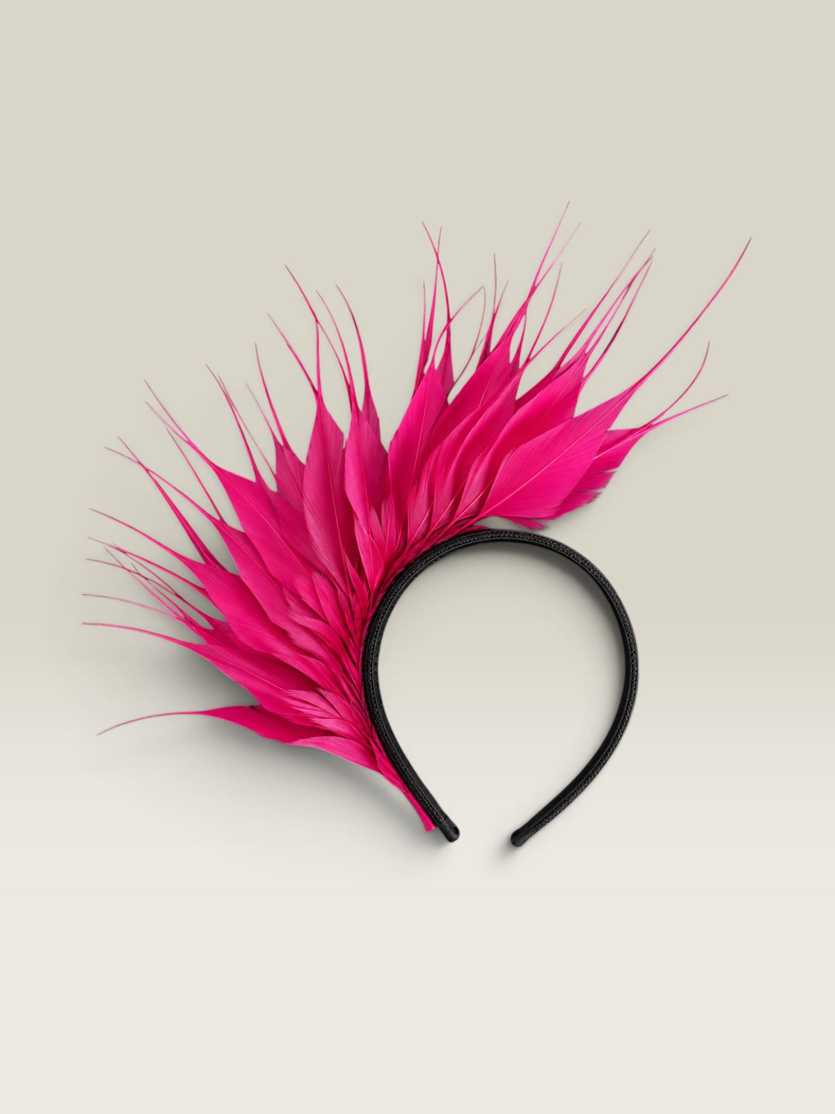 Diadema Avestruz mini fucsia