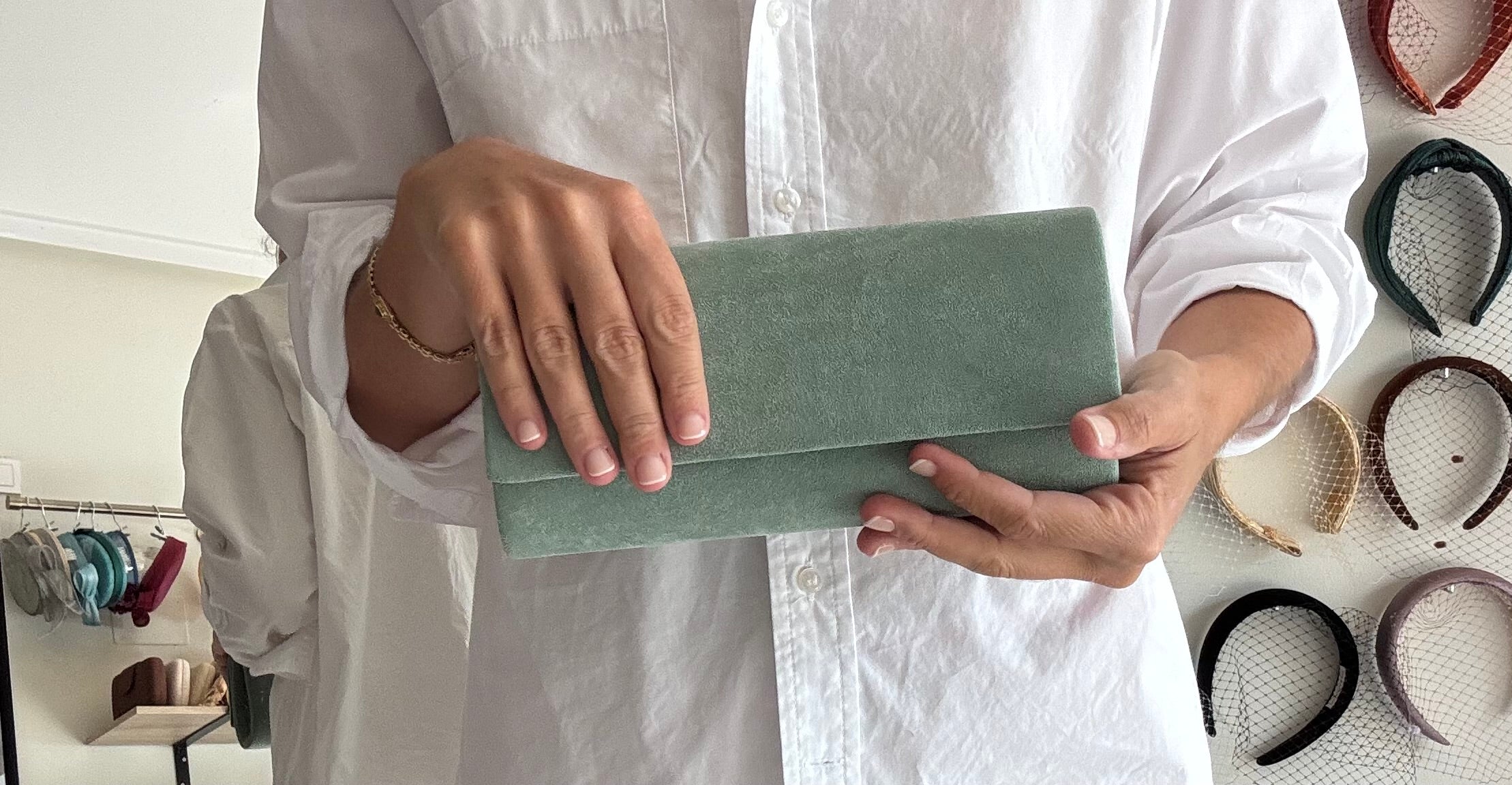 Aquamarine Square Envelope Bag