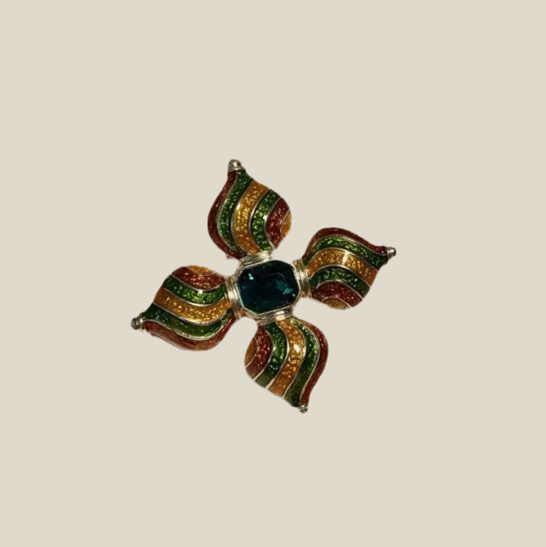 Broche Flor verde