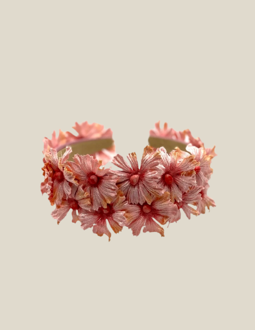 Diadema Margarita rosa anaranjado