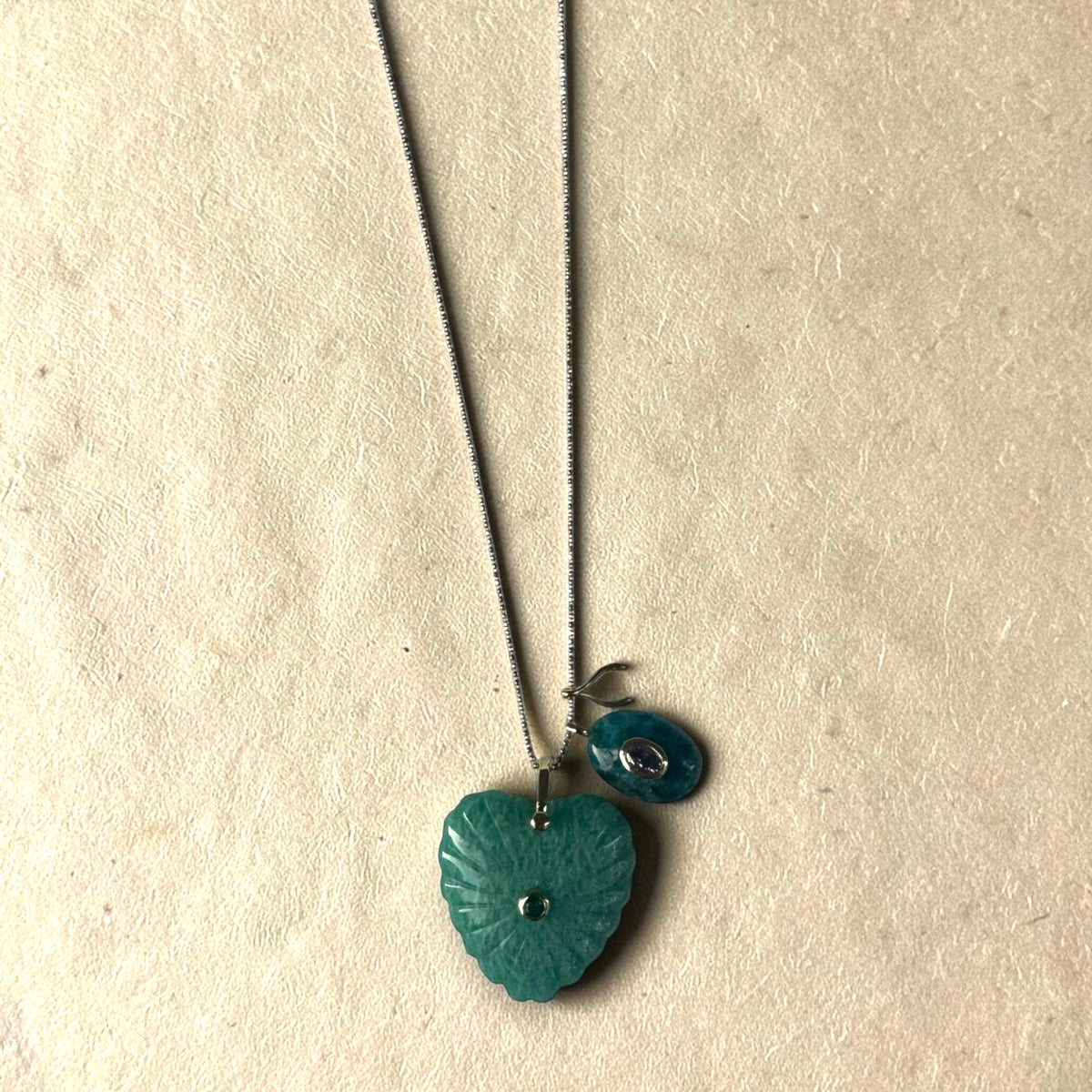 Collar Corazón aguamarina