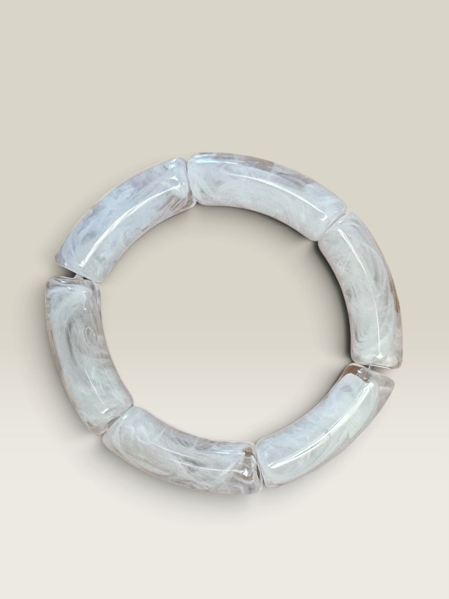 White and beige puzzle bracelet