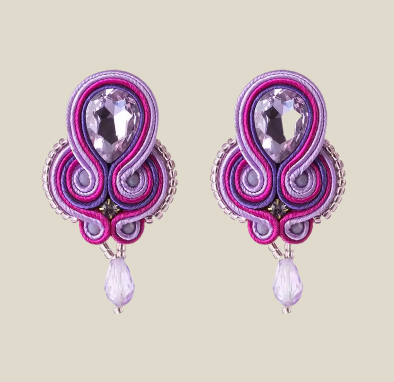 Pendientes Mombasa malva