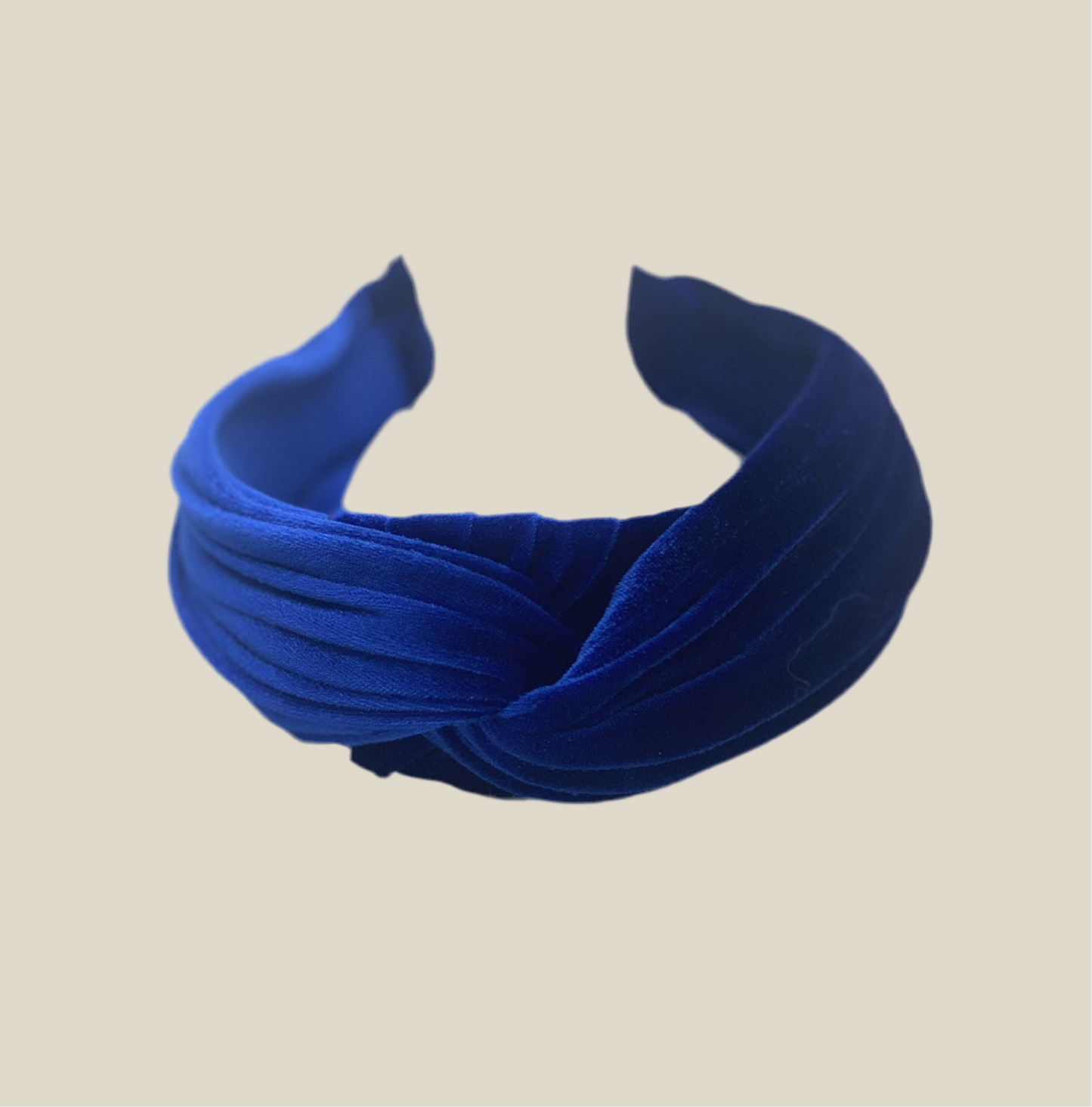 Diadema Baronesa azul zafiro de terciopelo