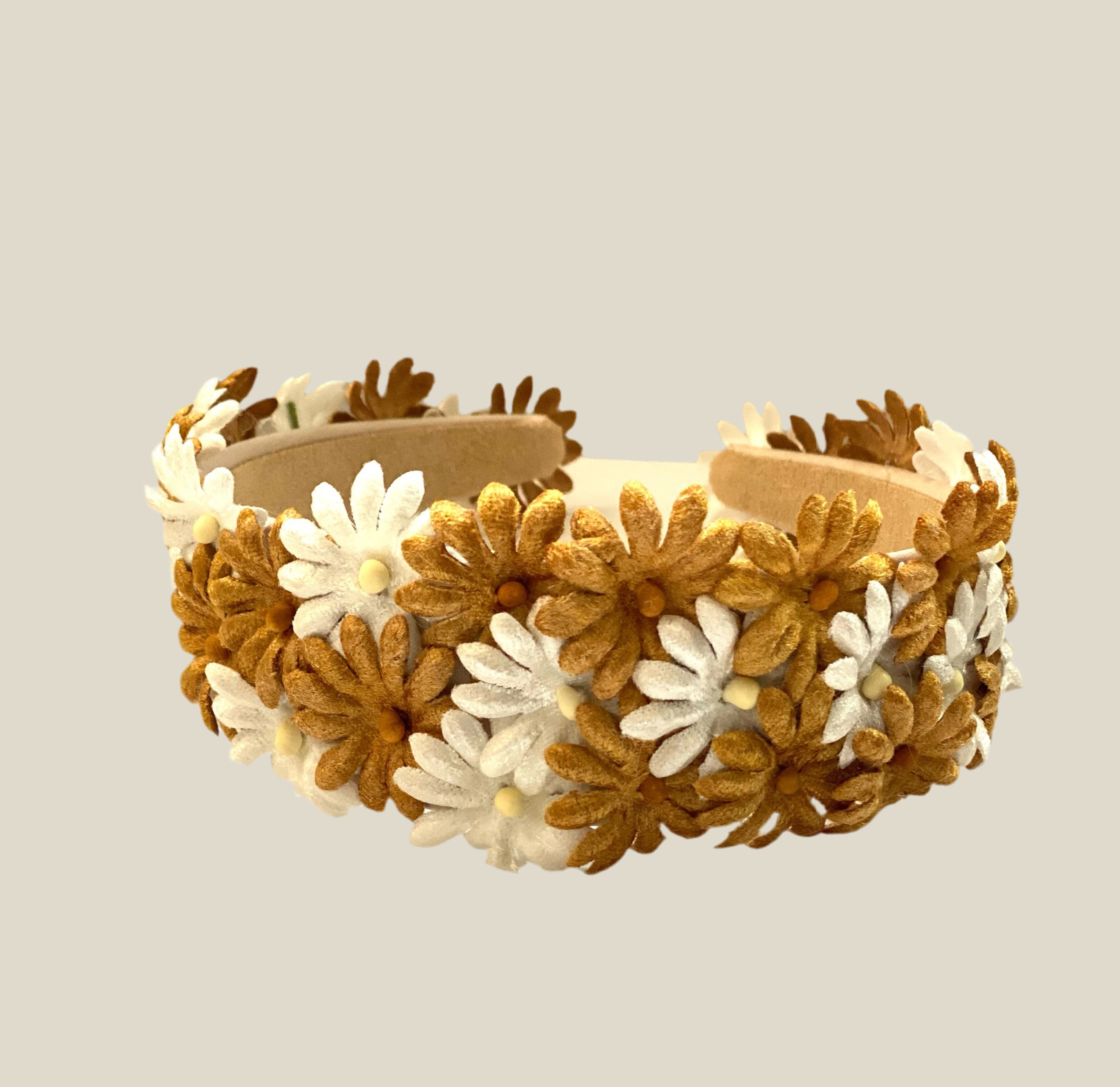 Diadema Chiribita blanca y mostaza