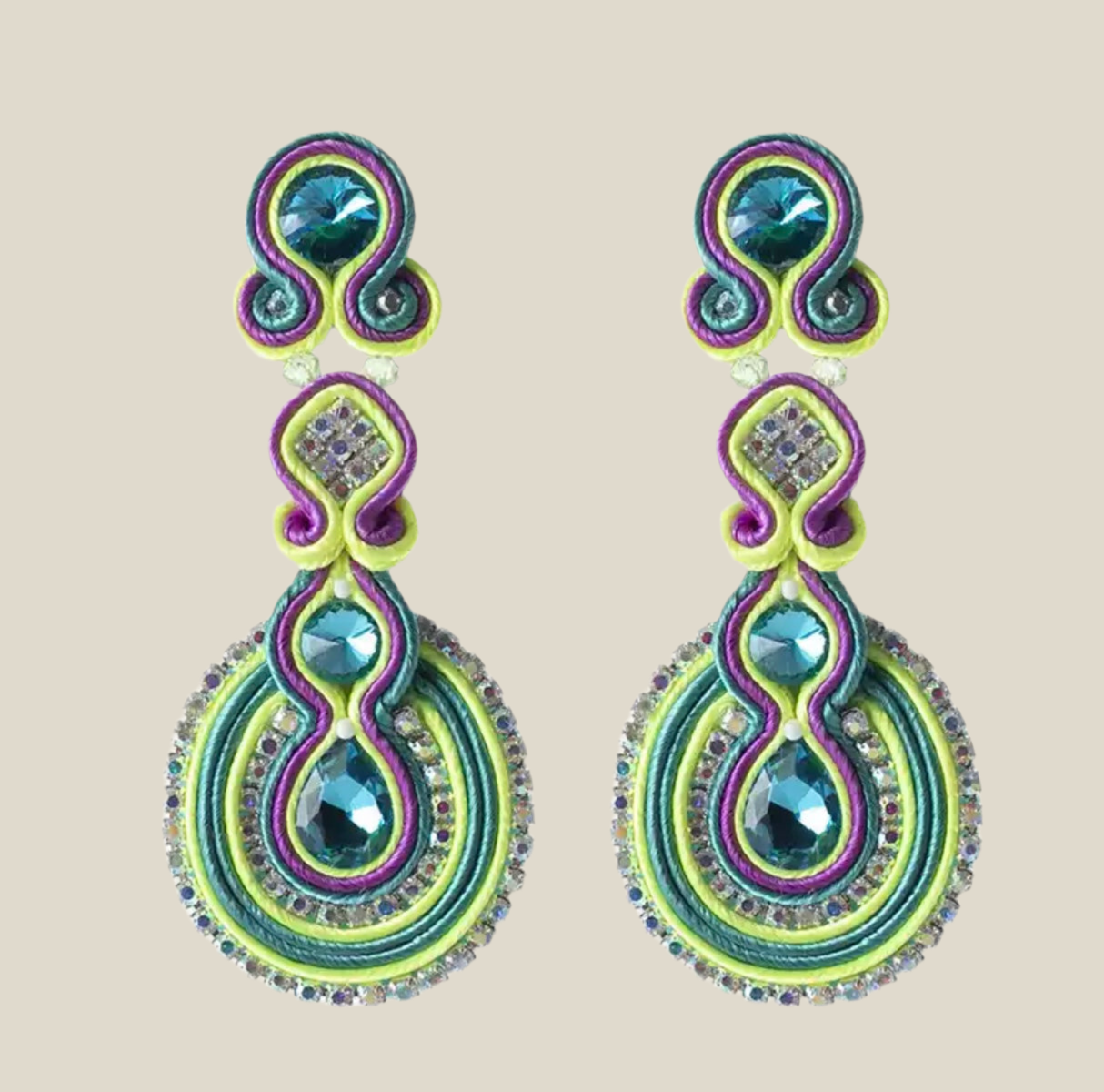 Pendientes Alcázar verde