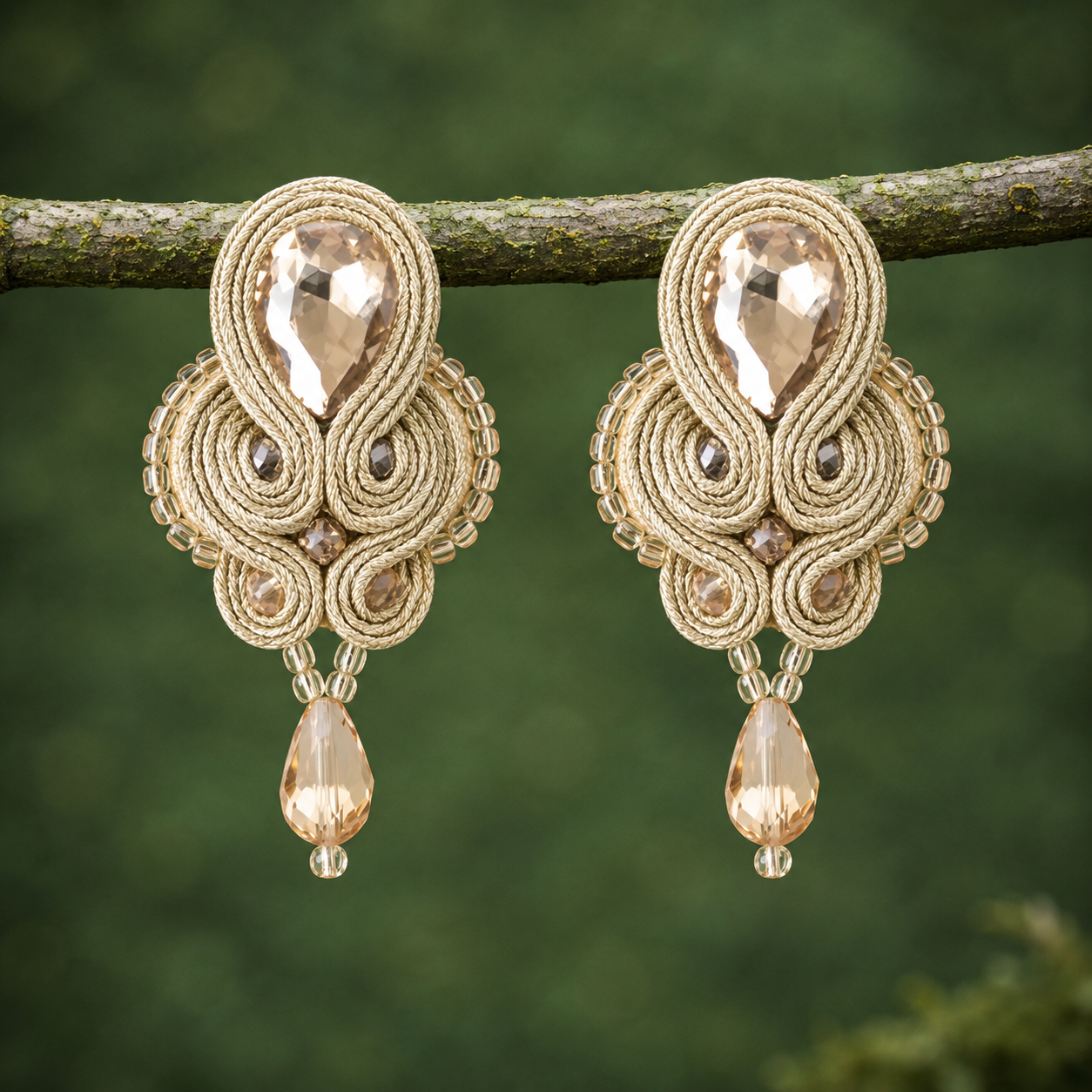 Pendientes Mombasa beige