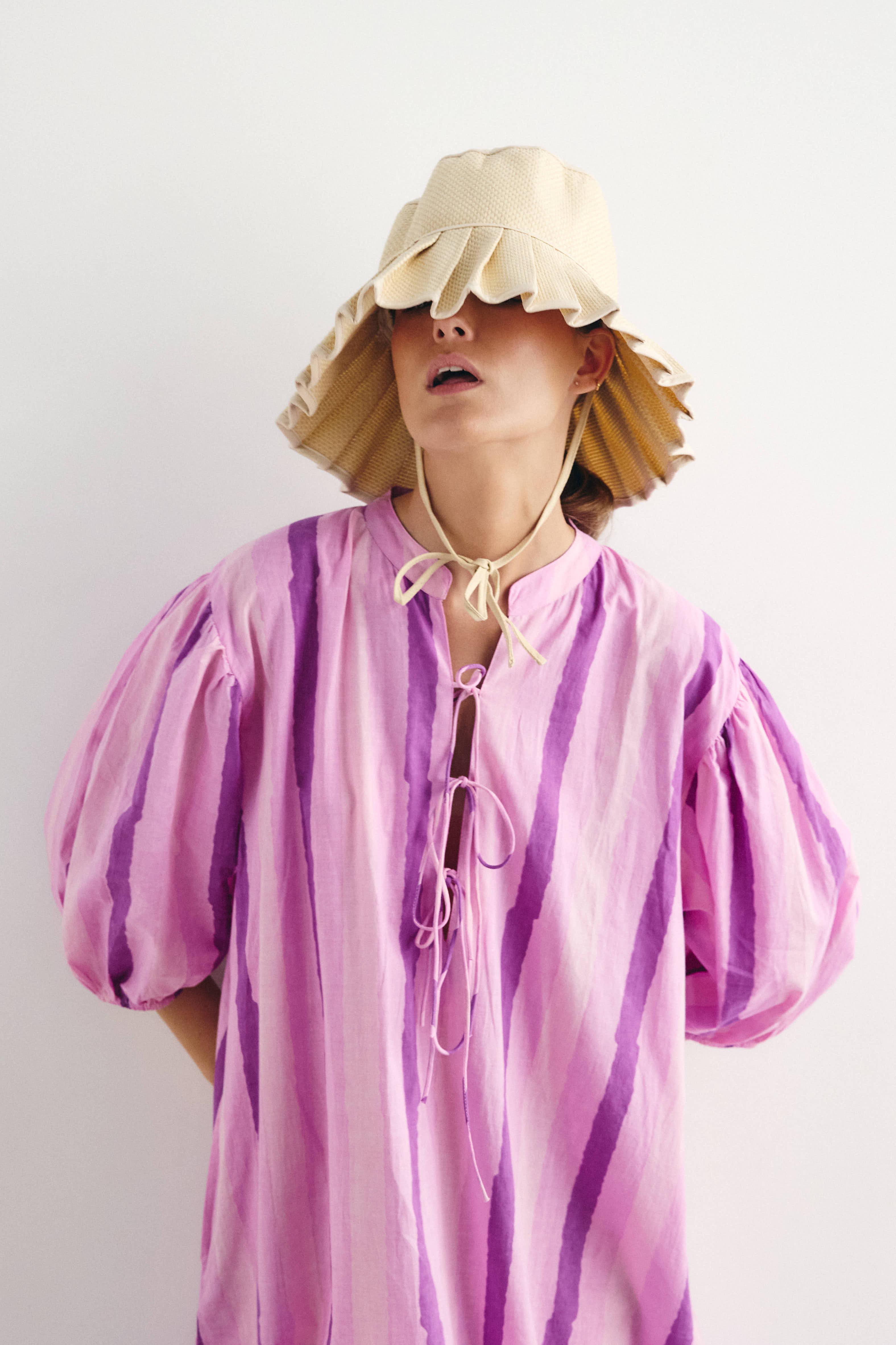 Beige Umbrella Hat