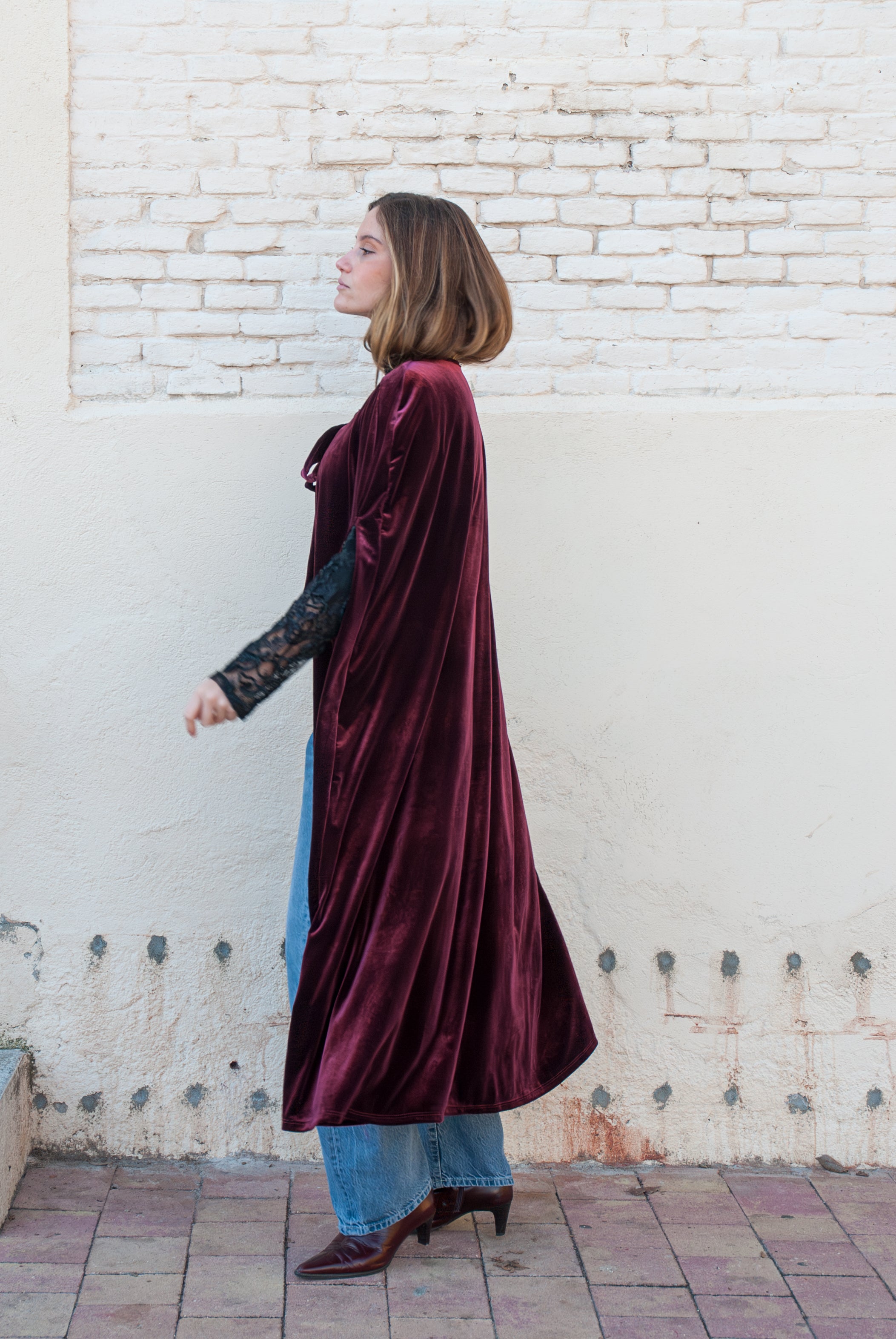 Capa de terciopelo Larga Vino