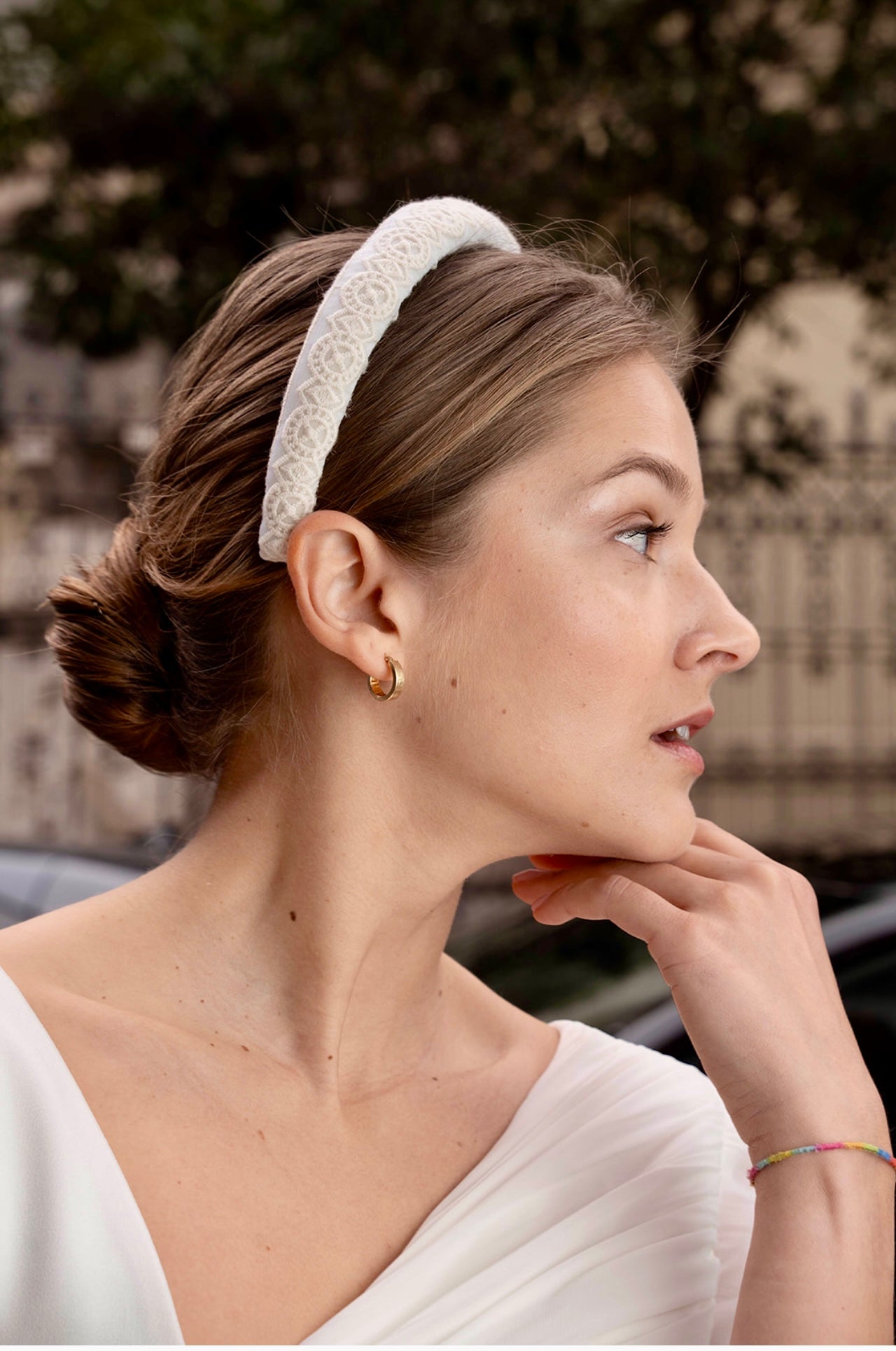 Diadema Bordados blanca