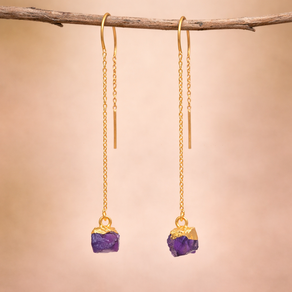 Pendientes Mineral morado