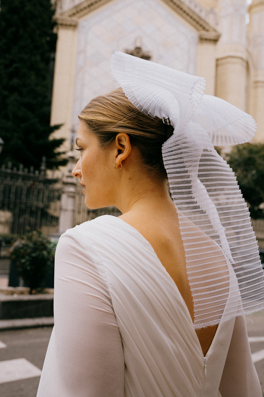 Lazo Ribbon plisado blanco