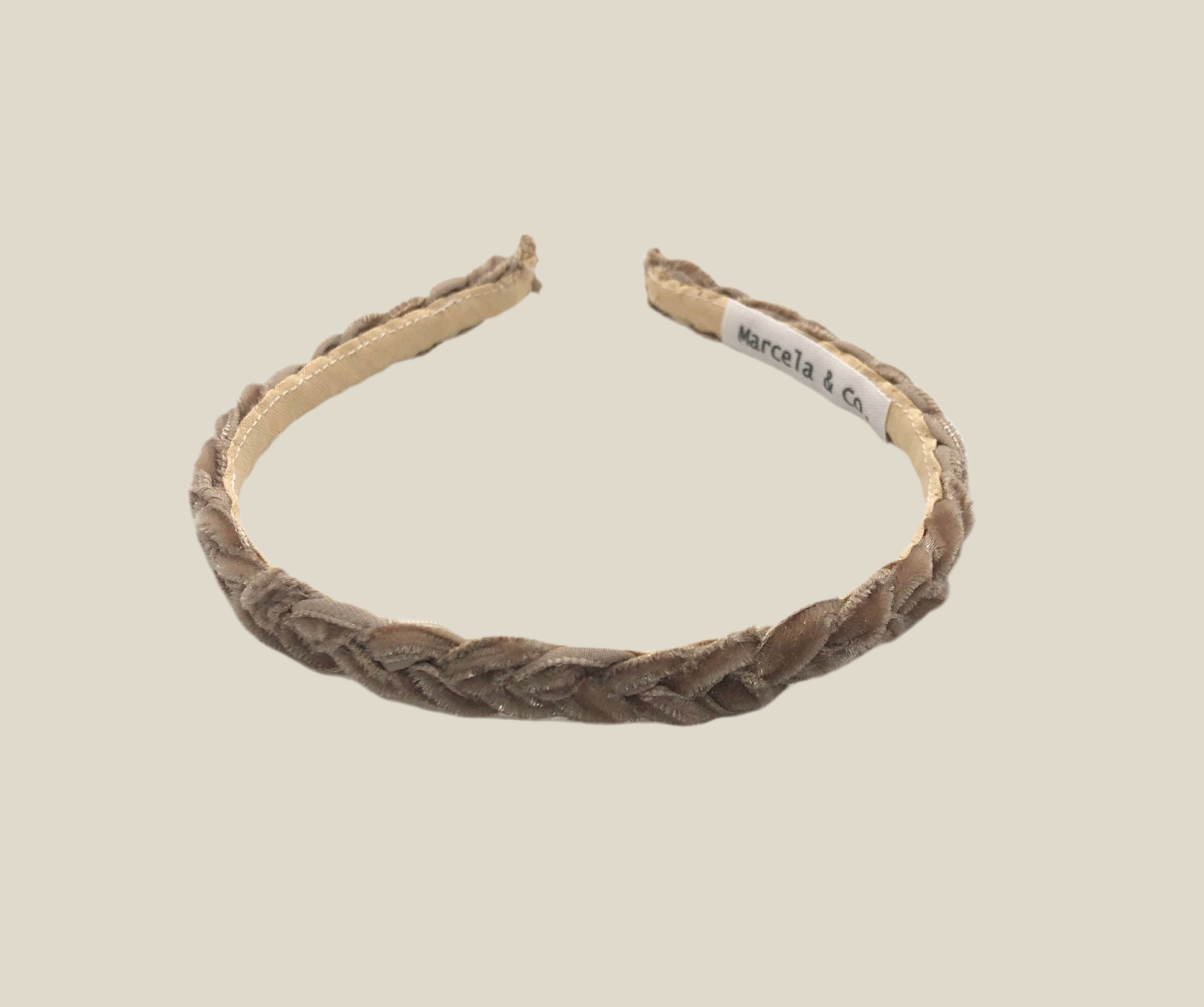 Carolina Petite Braided Beige Headband
