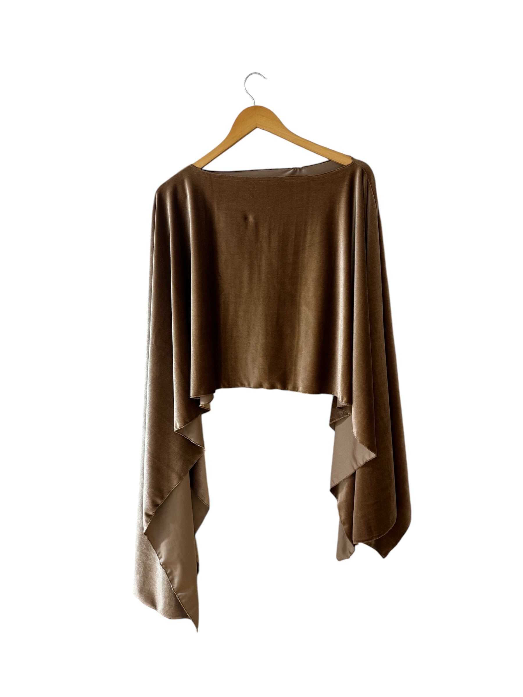 Brown velvet cape