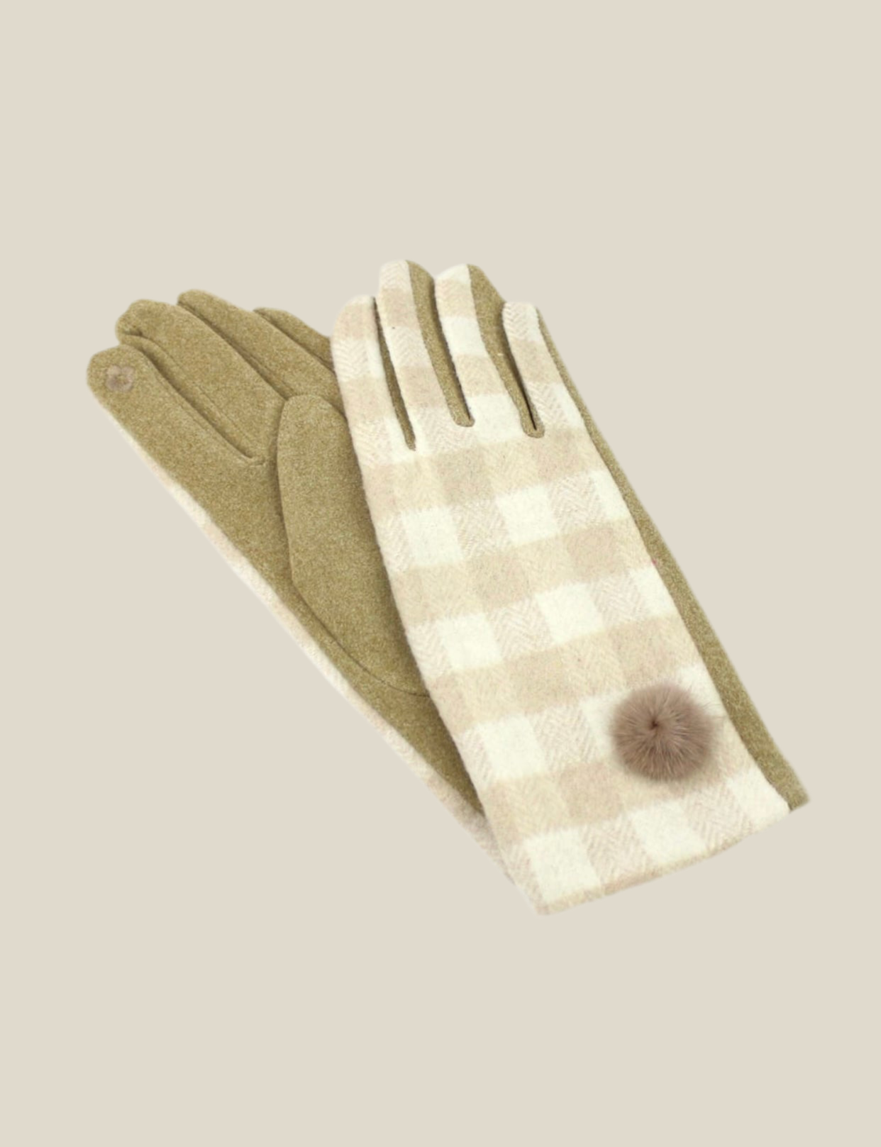 Guantes cuadros Mostaza