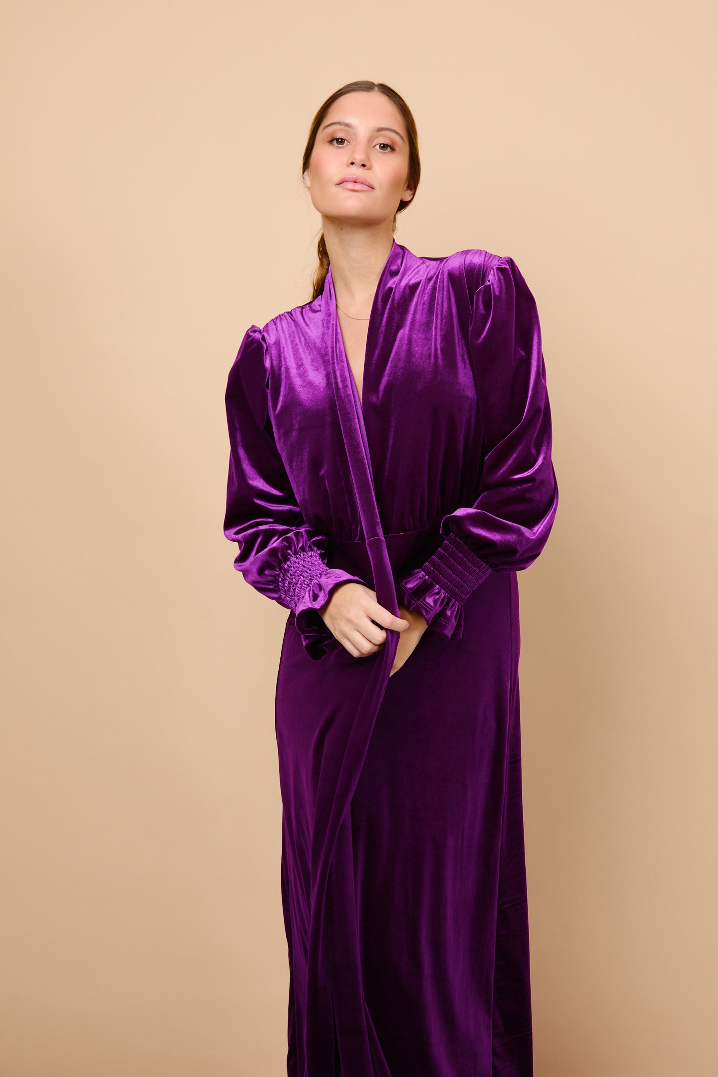 Abrigo de terciopelo Morado