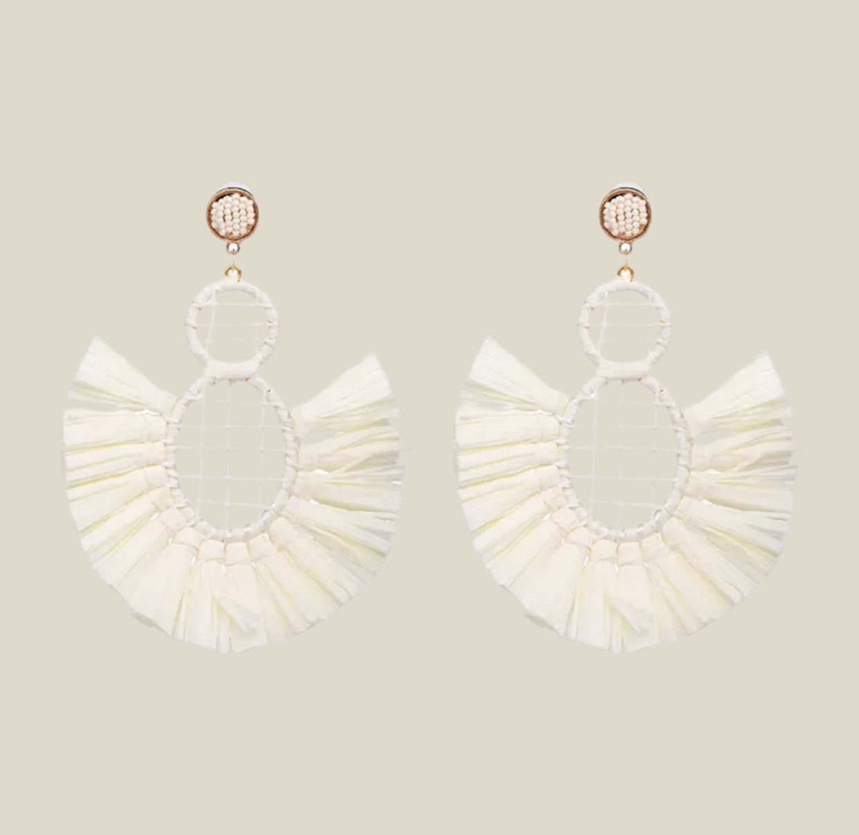 White Panama earrings
