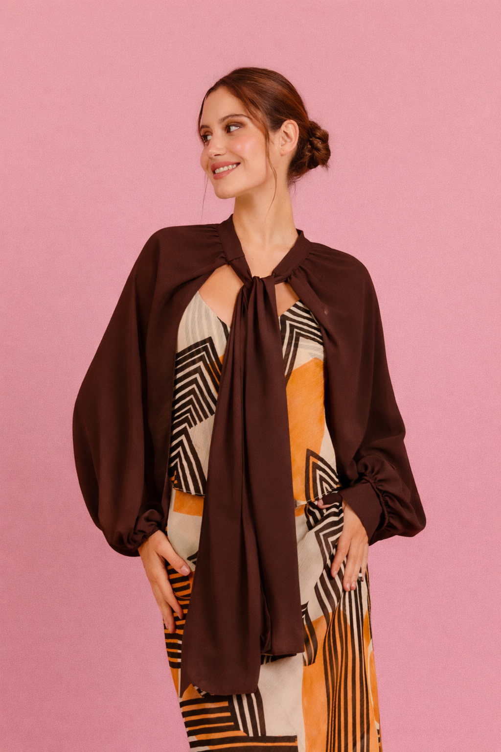 Mangas de crepe Chocolate