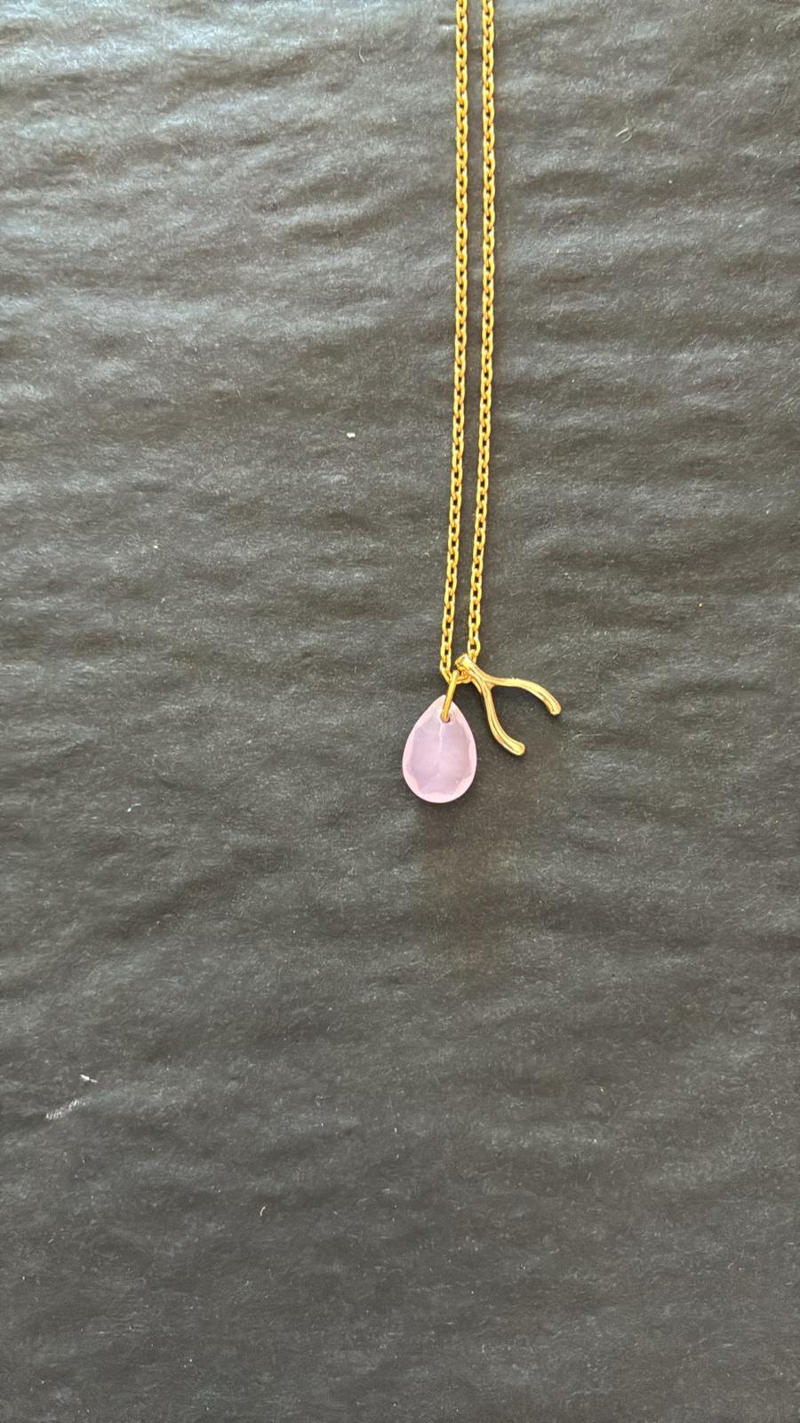 Colgante Wish Bone rosa