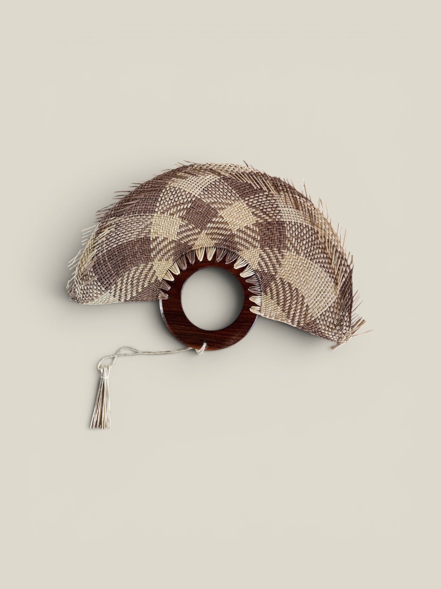 Abanico Inca beige y chocolate