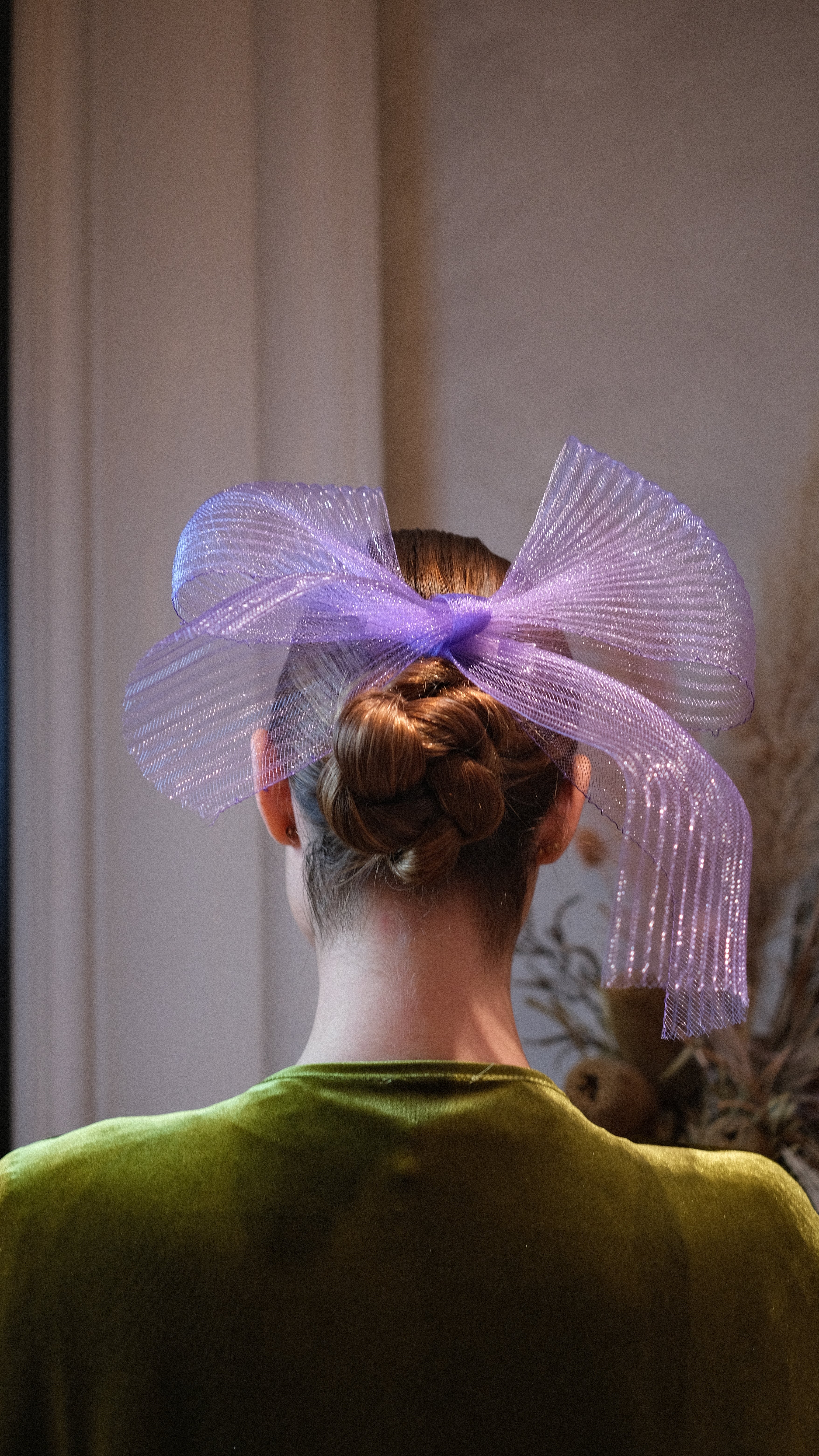 Lazo Ribbon plisado lila