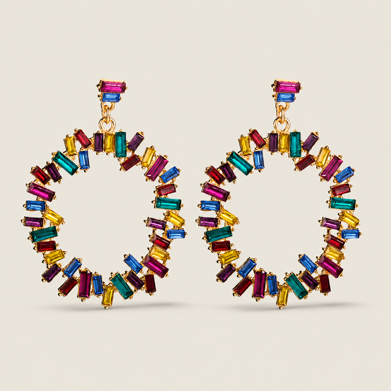 Pendientes Aros Cristales