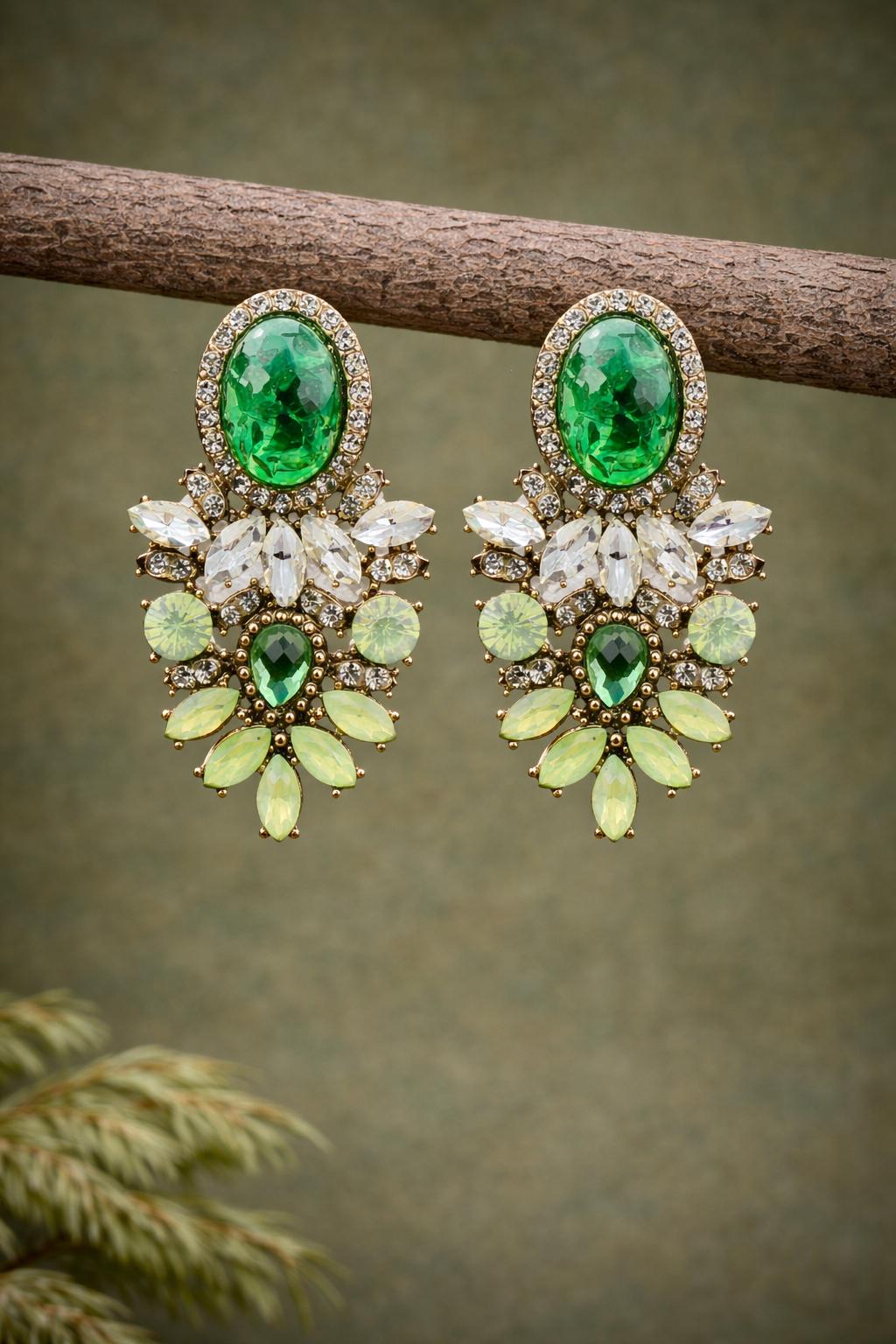 Pendientes Elviria verde