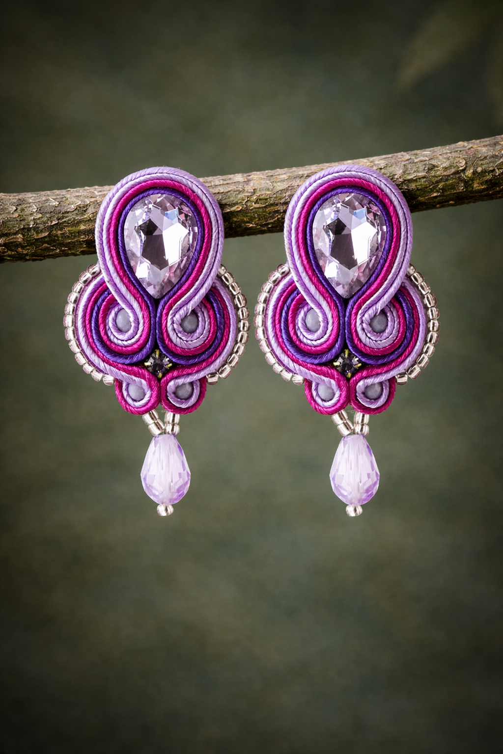 Pendientes Mombasa malva