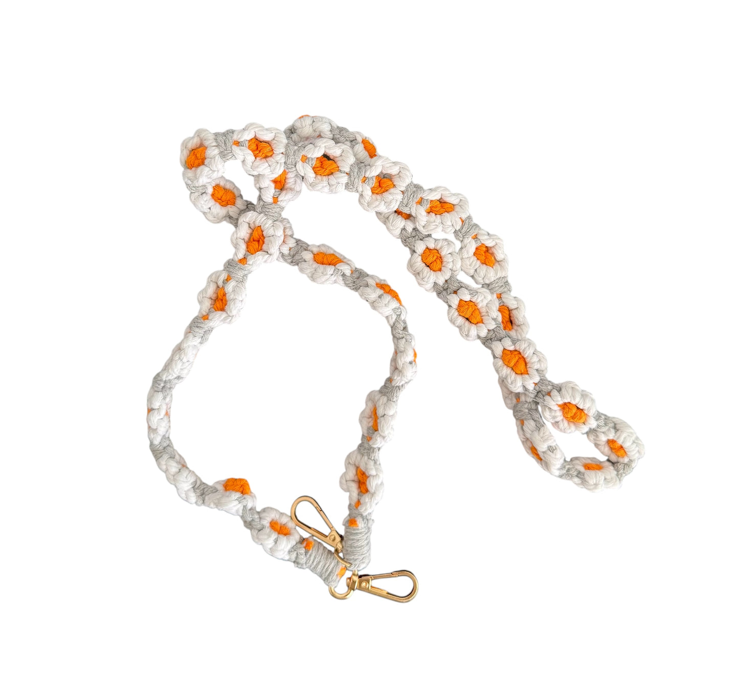 Cuelgamovil ganchillo gris