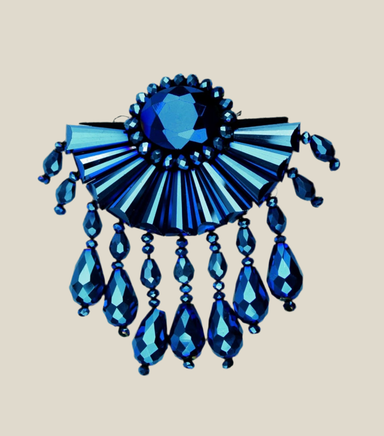 Broche Abanico azul