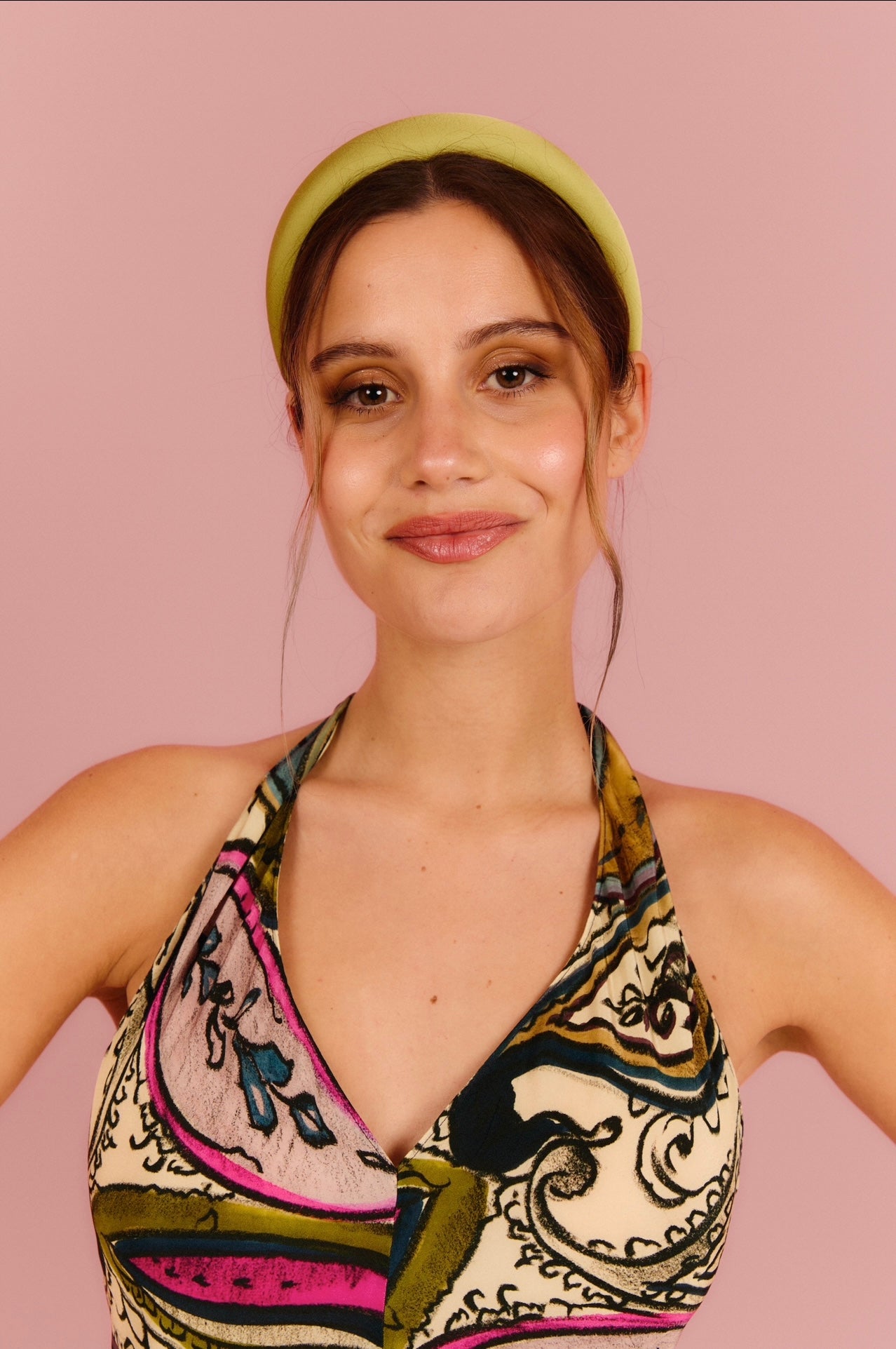 Diadema Río crepe verde lima