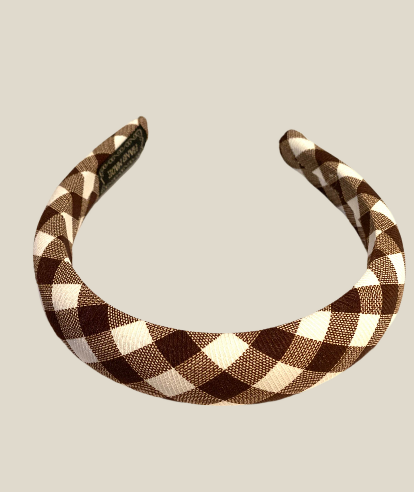 Vichy chocolate headband
