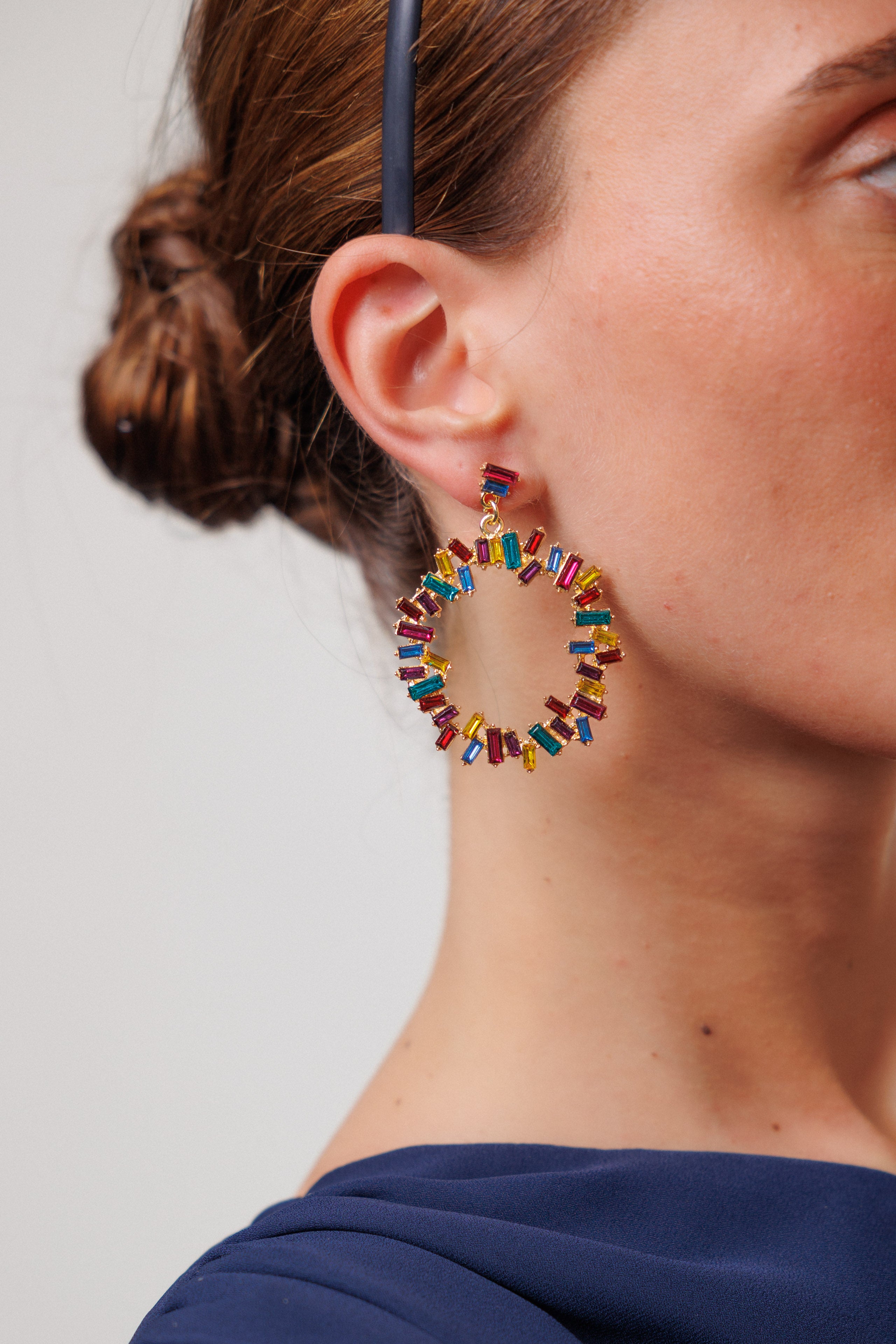 Pendientes Aros Cristales