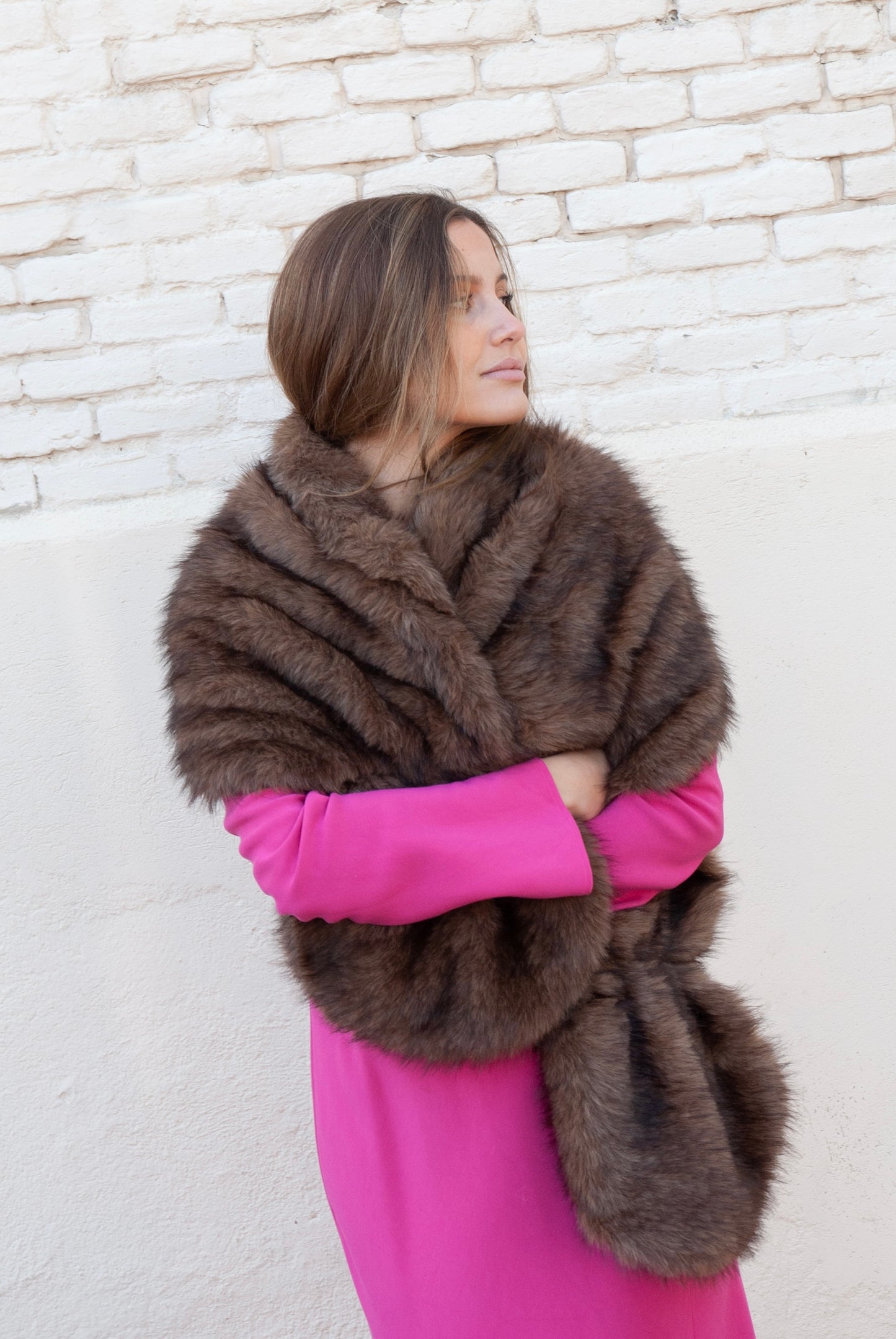 Estola de pelo chocolate