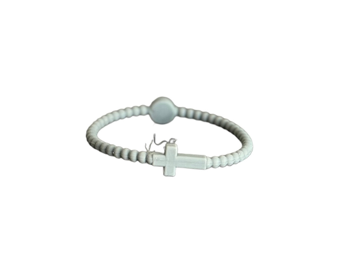 Pulsera Cruz gris