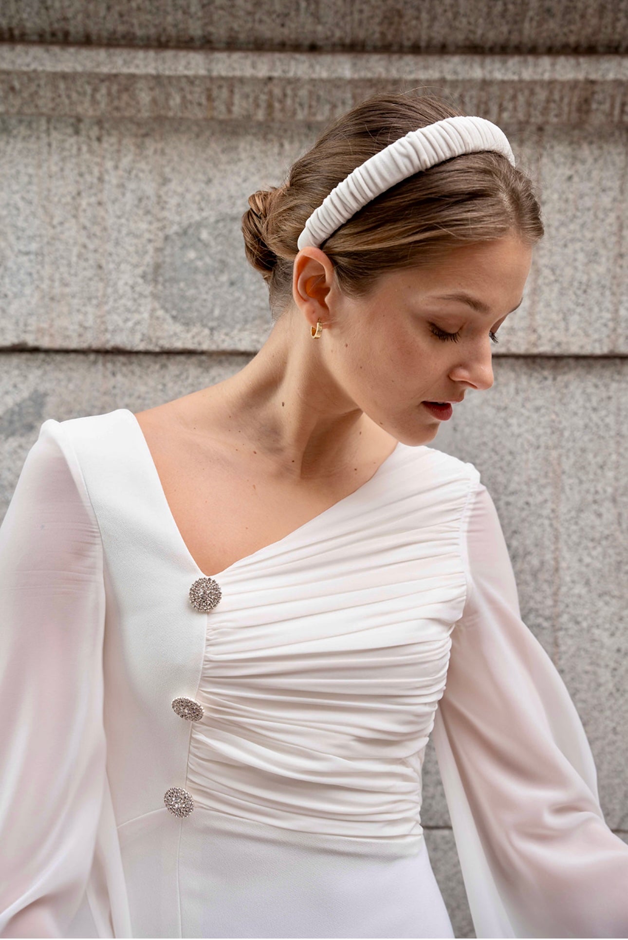 Diadema Pliegues blanca