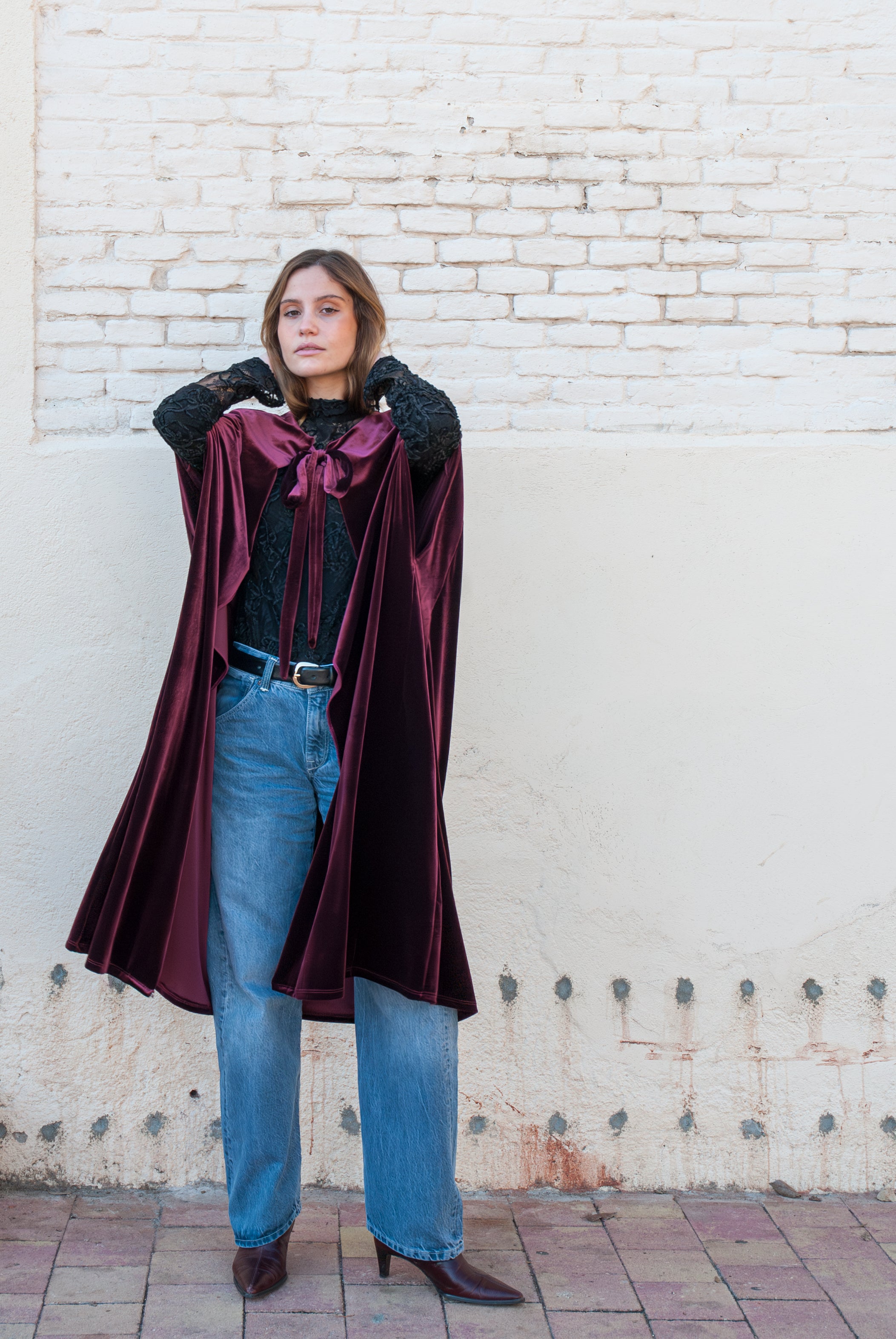 Capa de terciopelo Larga Vino