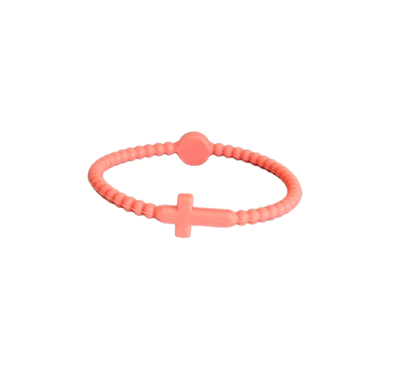 Pulsera Cruz coral