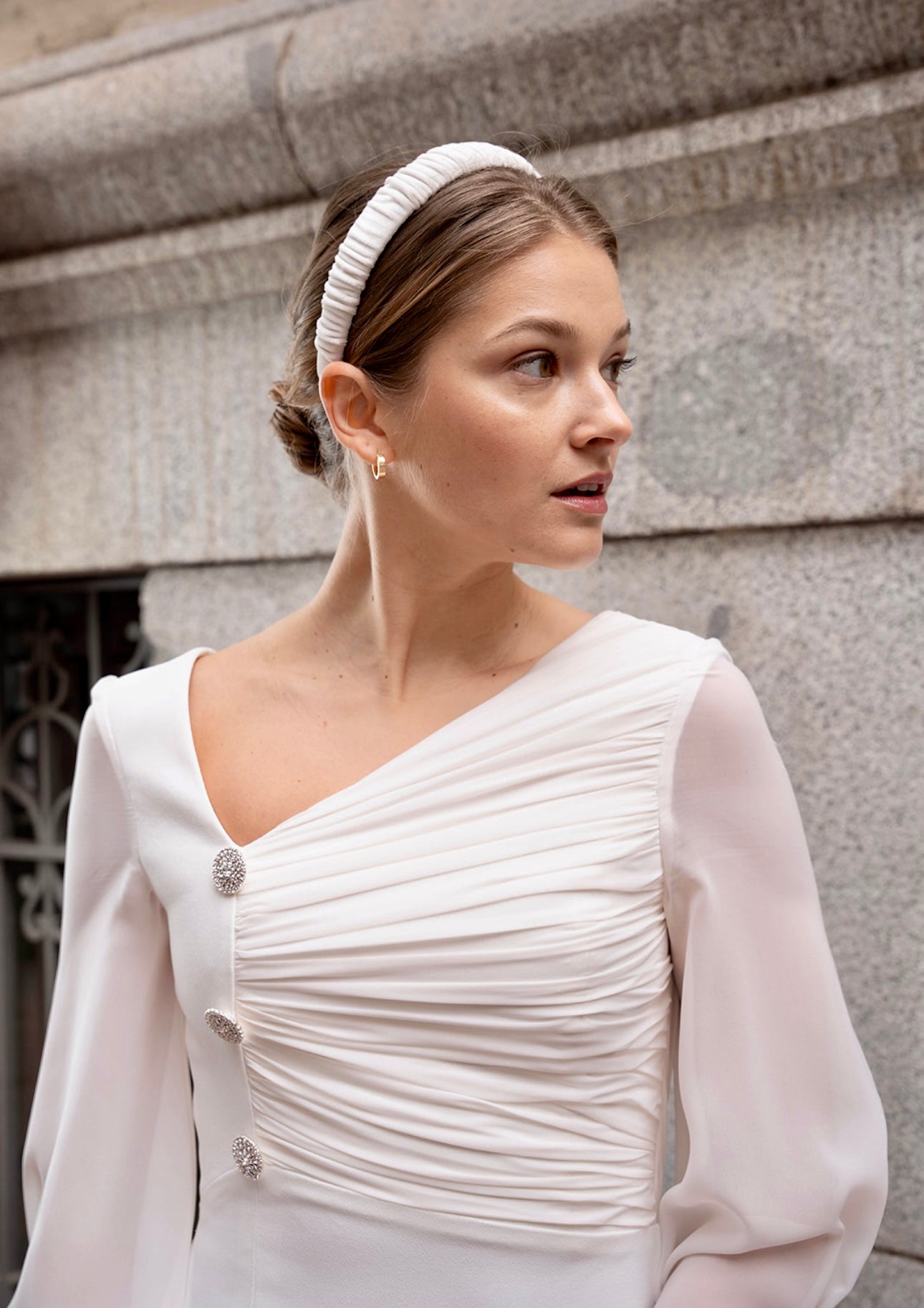 Diadema Pliegues blanca