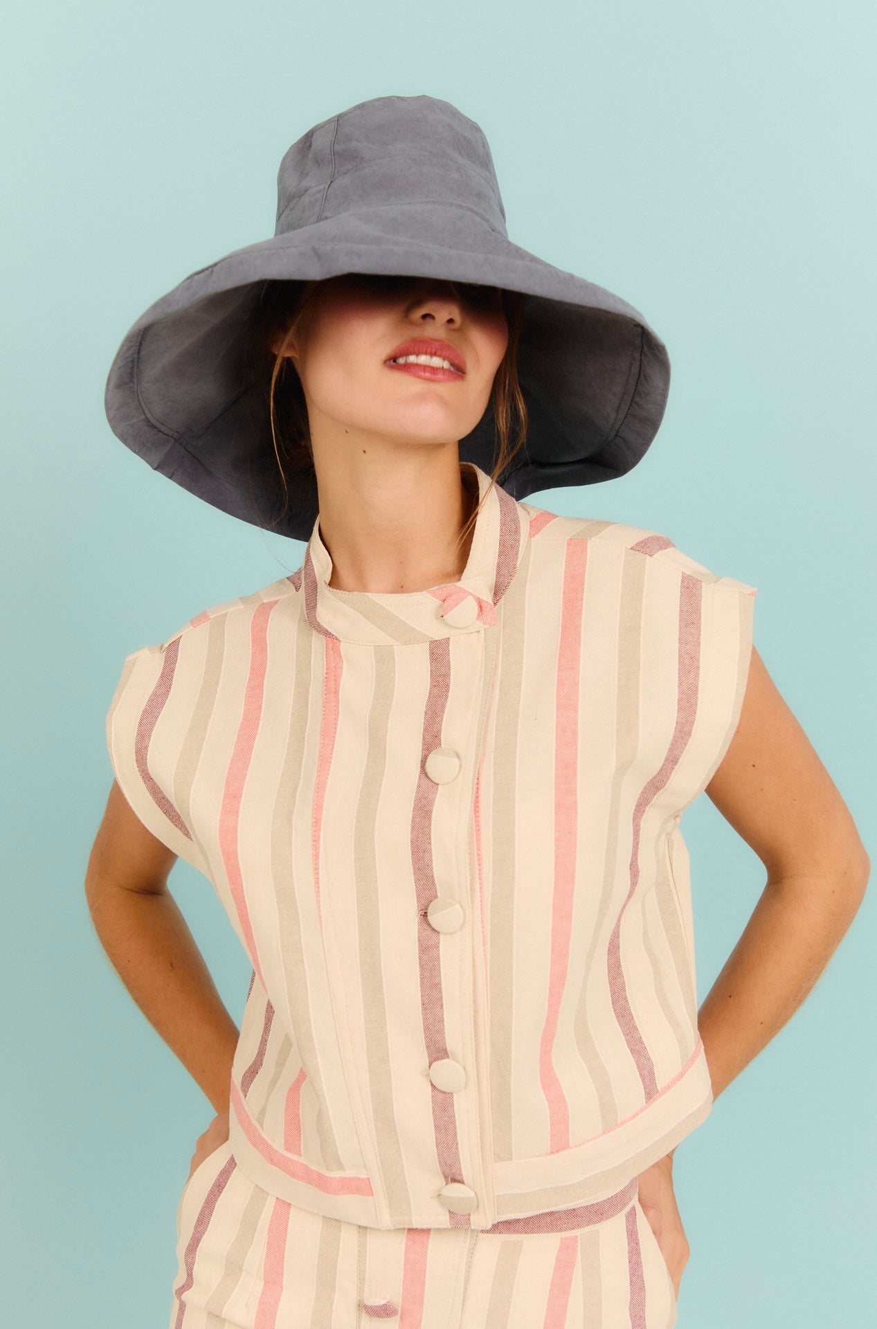 Chapéu de pescador azul