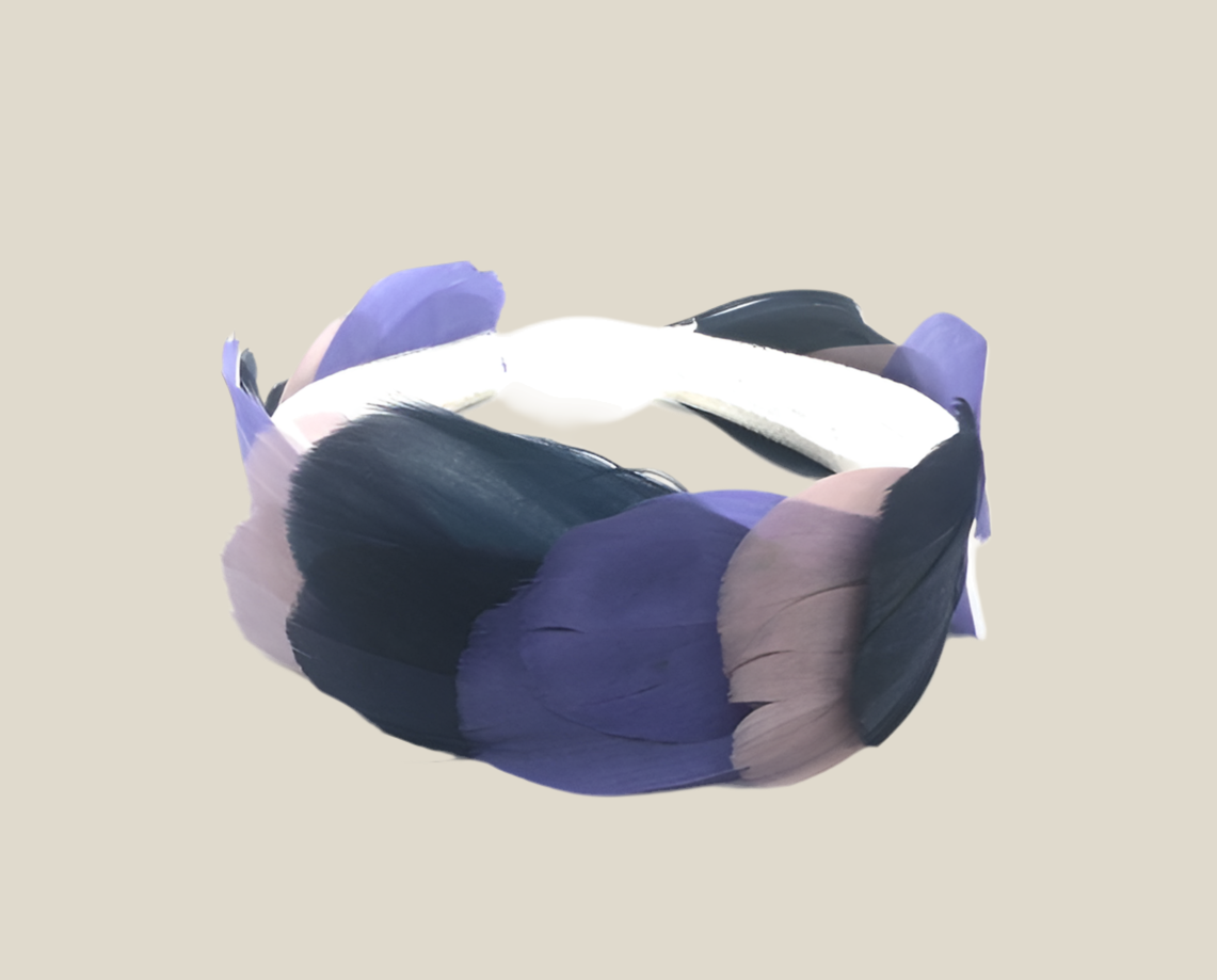 Diadema Ave negra, malva y nude