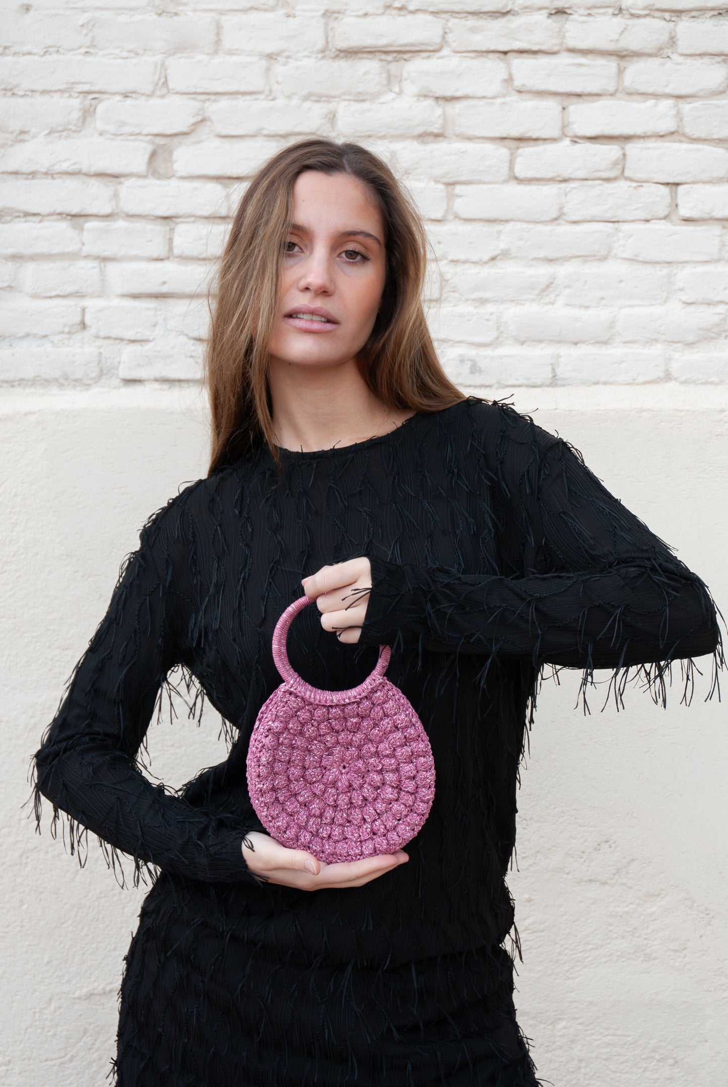 Bolso Petitpoint chocolate