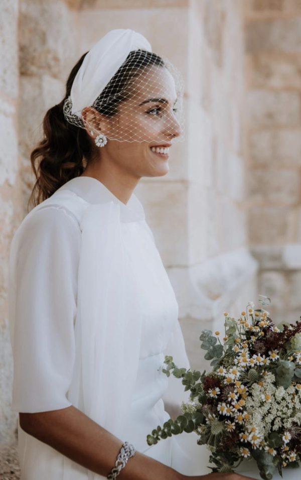 White Baroness Crepe Headband