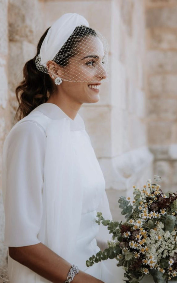 White Baroness Crepe Headband