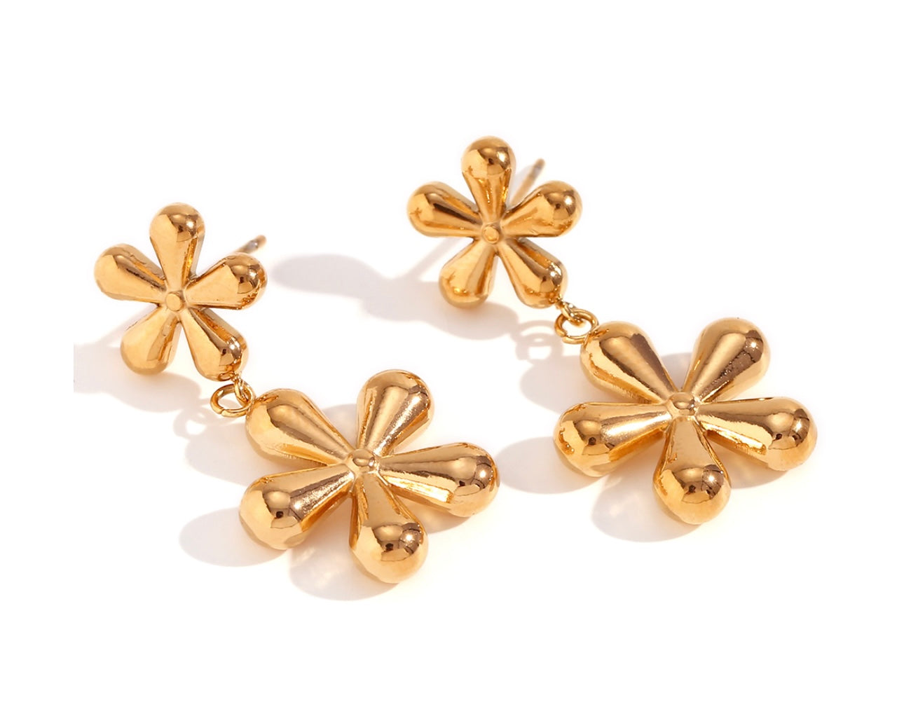 Blumen gold earrings