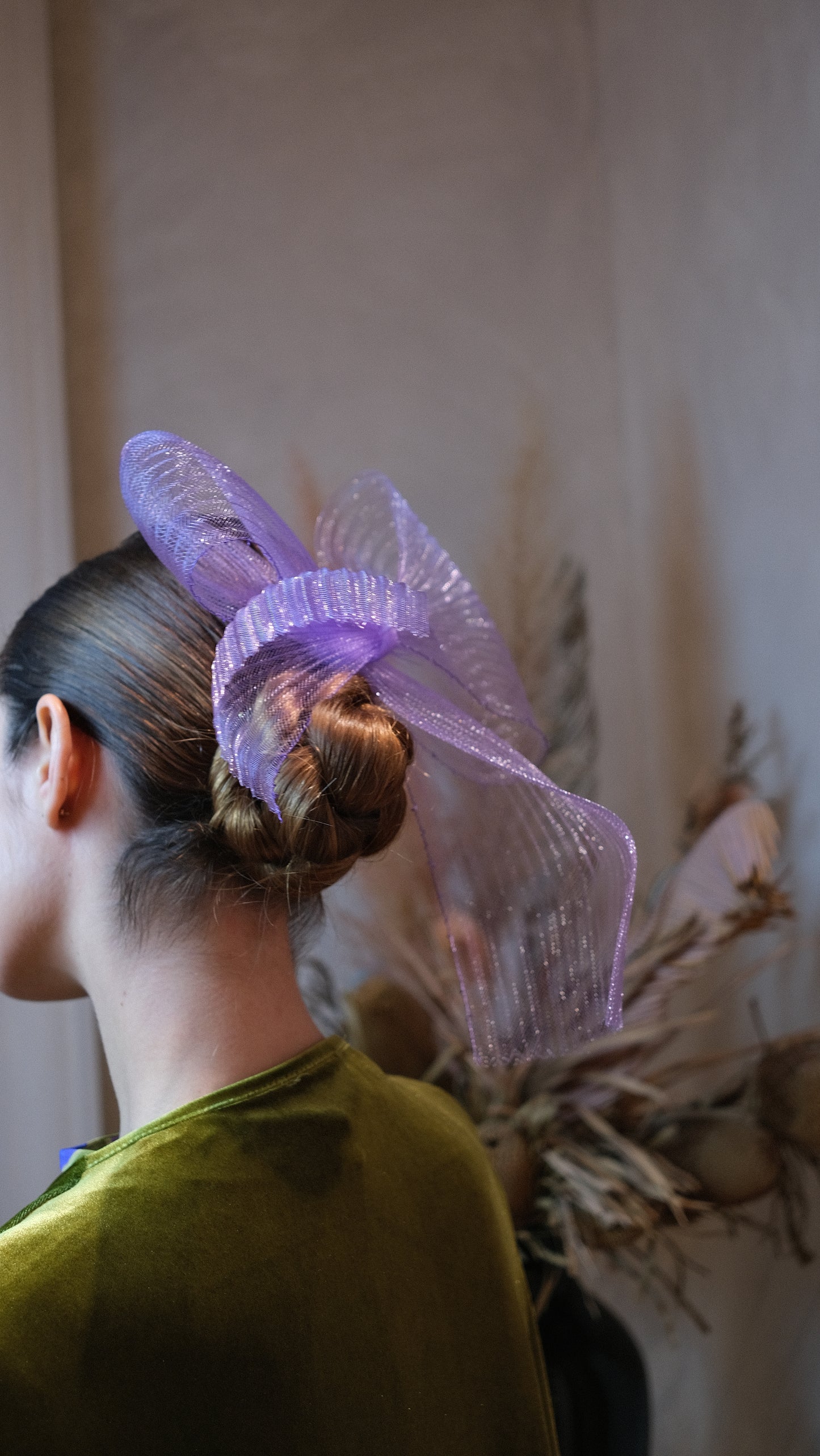 Lazo Ribbon plisado lila