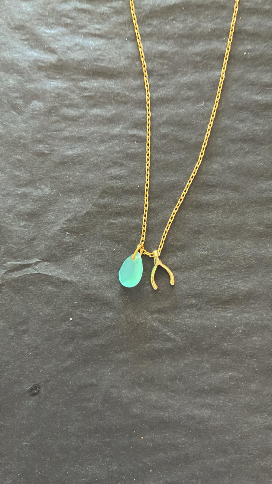 Colgante Wish Bone azul