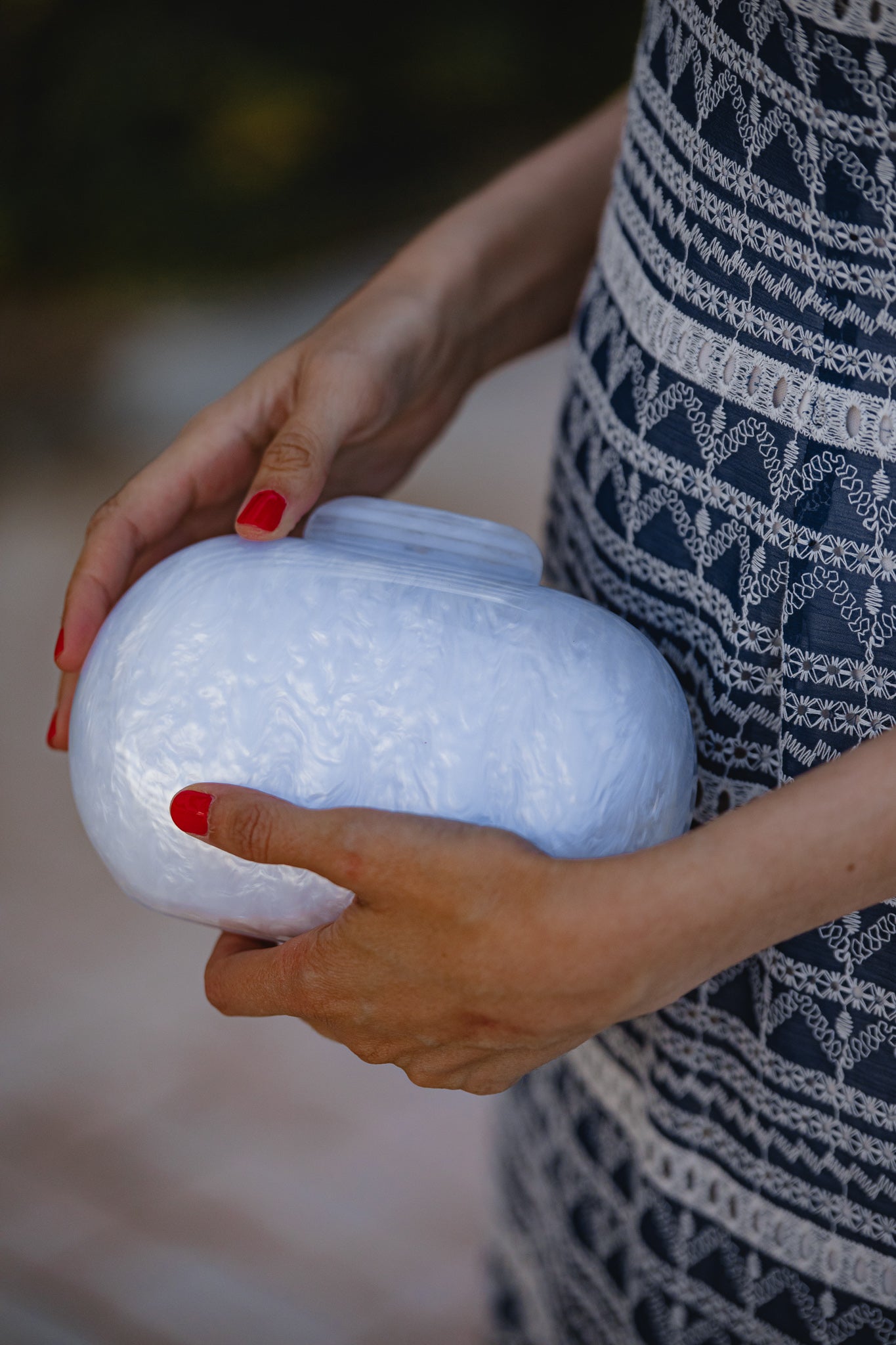 White Mother of Pearl Handbag