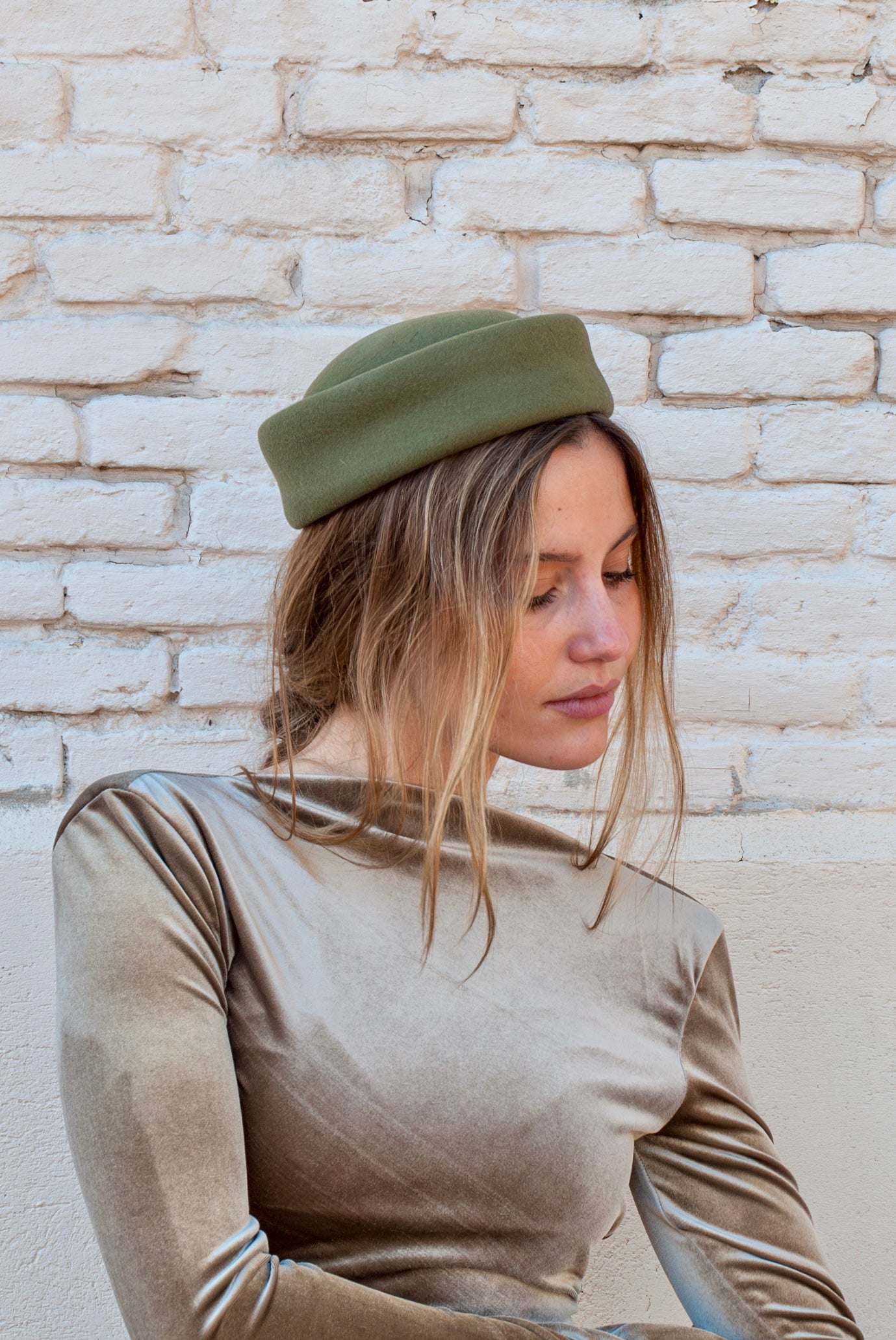 Tocado Casquete Jackie mini verde